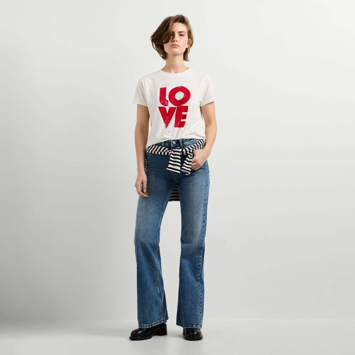 T-Shirt Avec Imprimé Graphique blanche mousse, PEPE JEANS