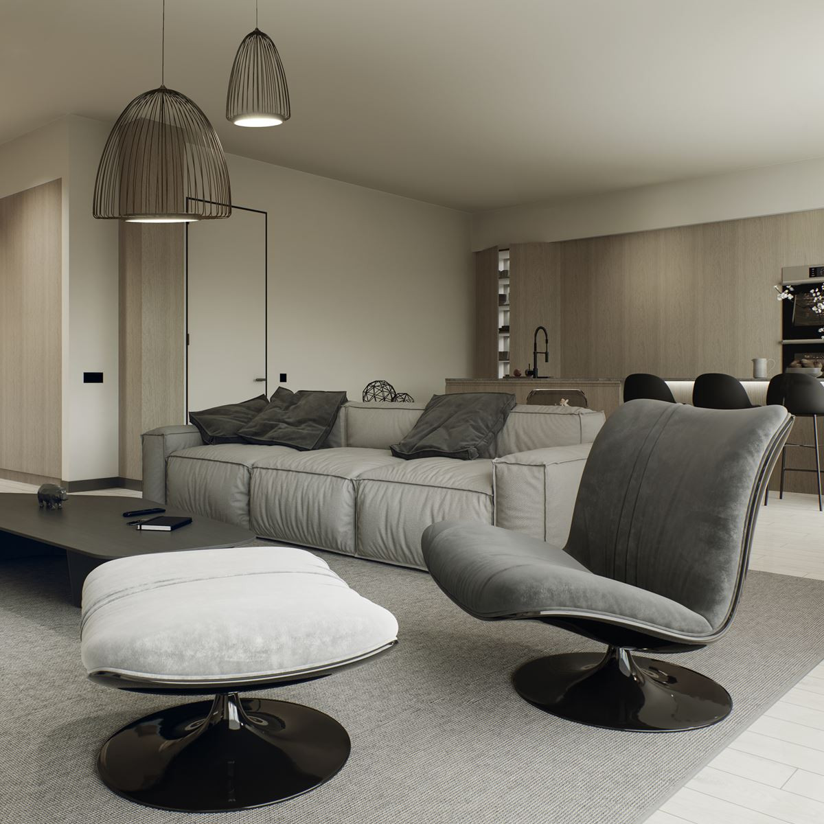 Suspension en métal design, D.46.2 , SMART noir, MANTRA