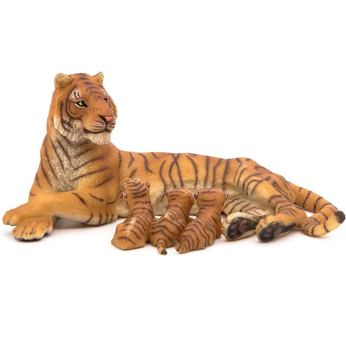 Figurine Tigresse couchée allaitant marron, PAPO