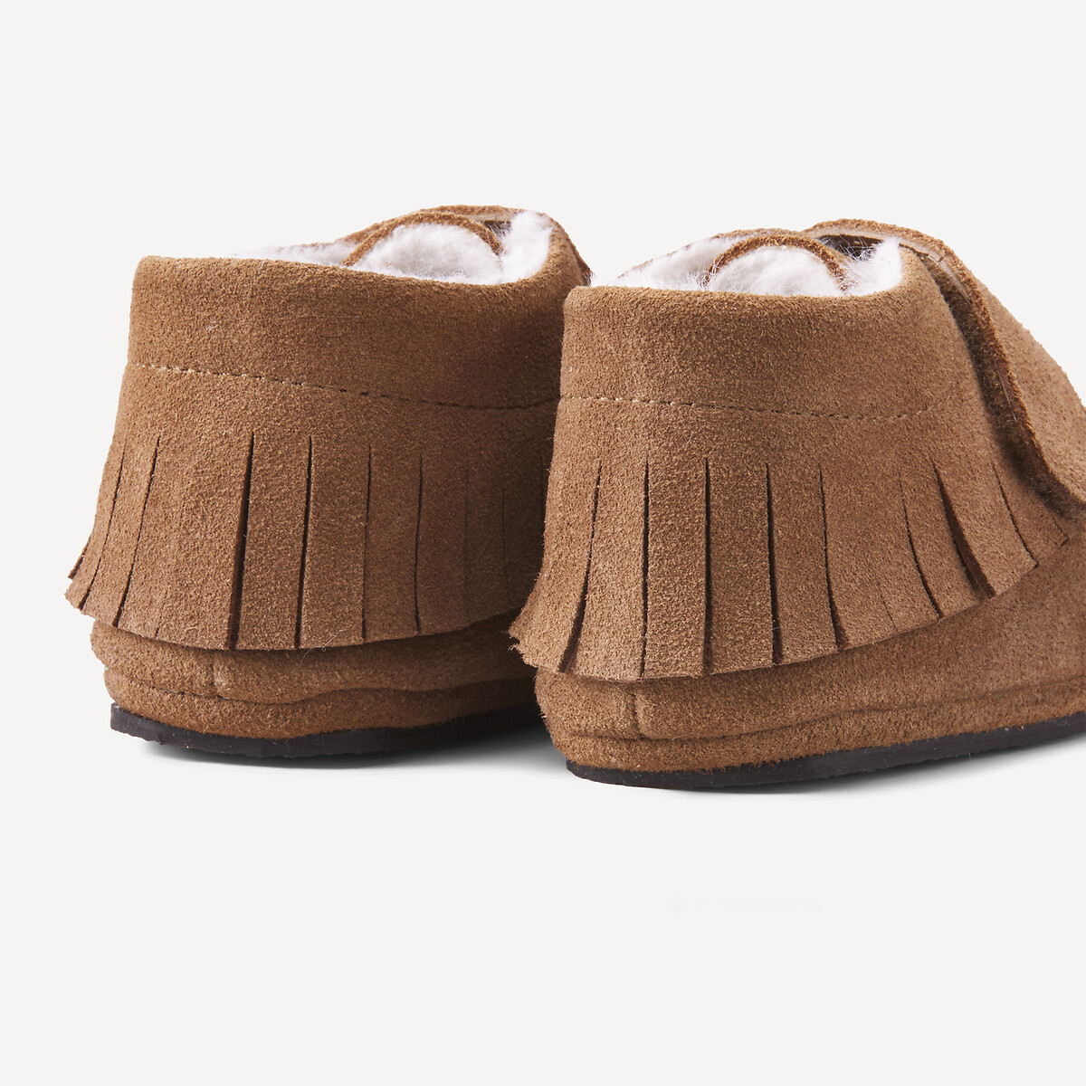 Chaussons en cuir à franges marron, LA REDOUTE COLLECTIONS