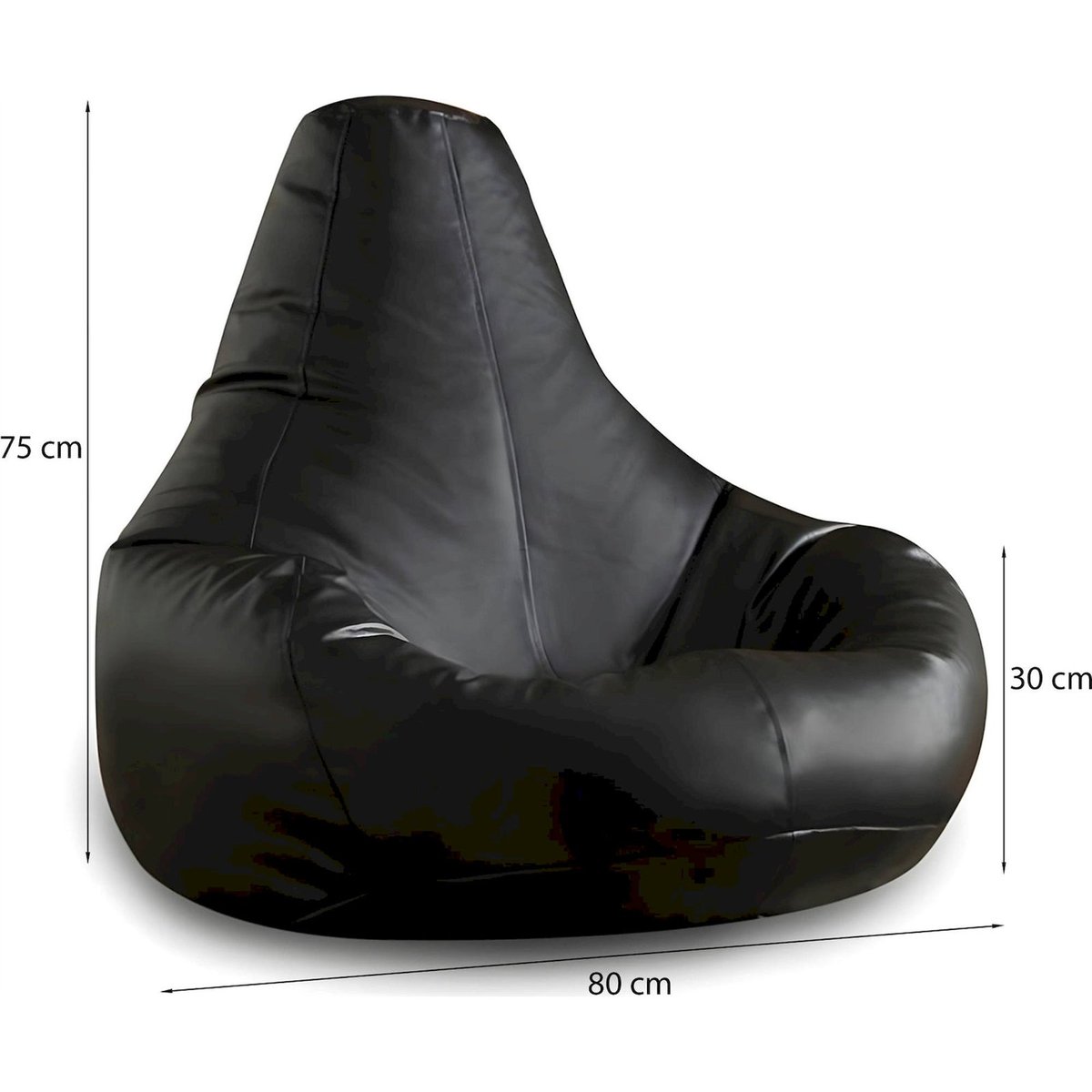 Pouf poire imperméable SPRILLY noir, RECOLLECTION