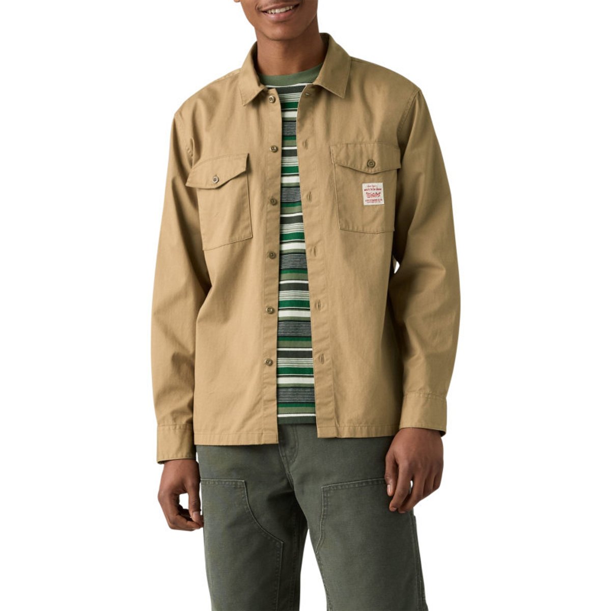 Chemise en coton beige unie avec un col chemise et fermeture par boutons beige, LEVI'S