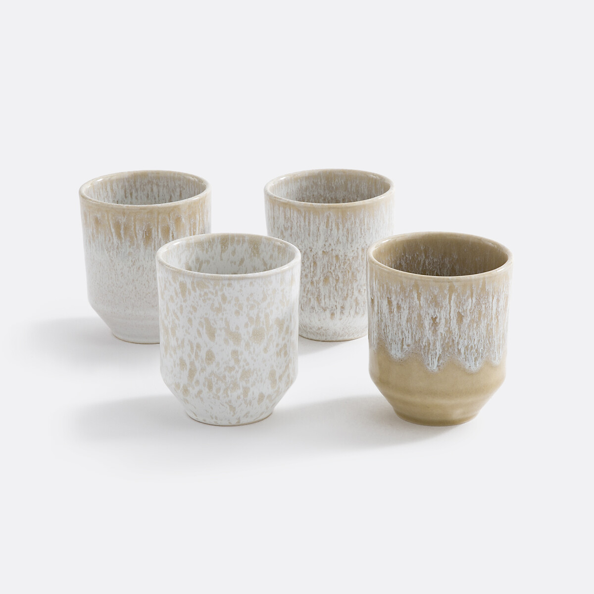 Juego de 4 tazas en gres esmaltado reactivo, Iliana multicolor, LA REDOUTE INTERIEURS