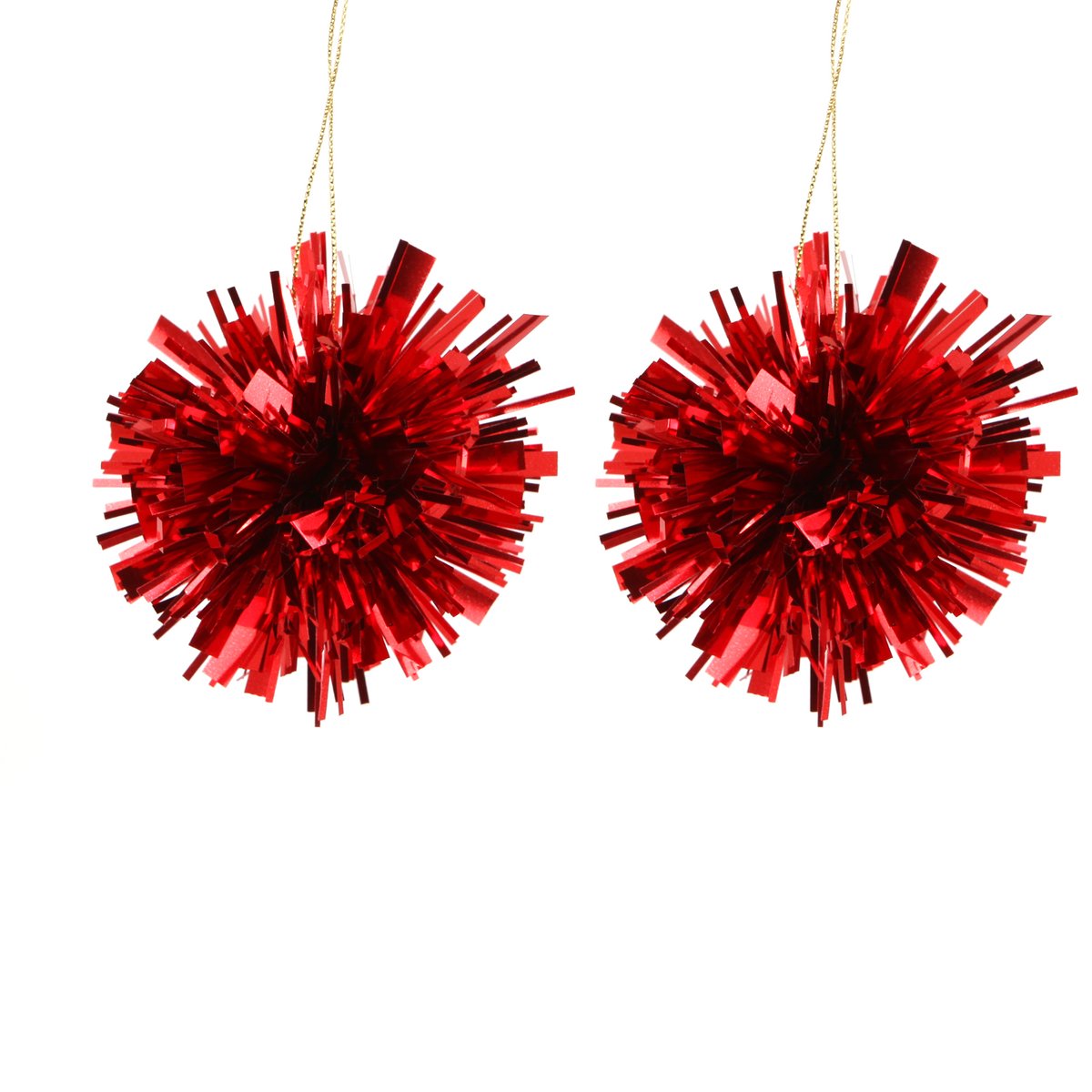 Set de 2 pompons de noel argent, EDEN