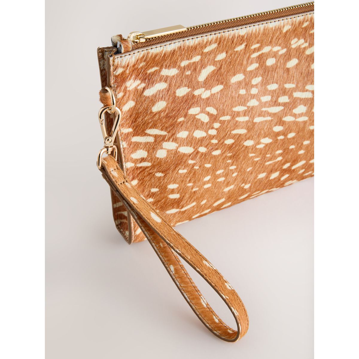 Pochette en cuir à imprimé cerf animal, NEXT