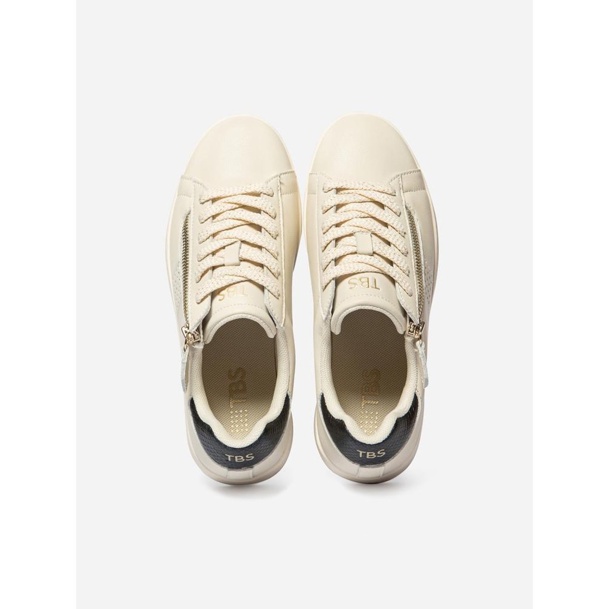 Baskets zippées LORAZIP creme / marine, TBS