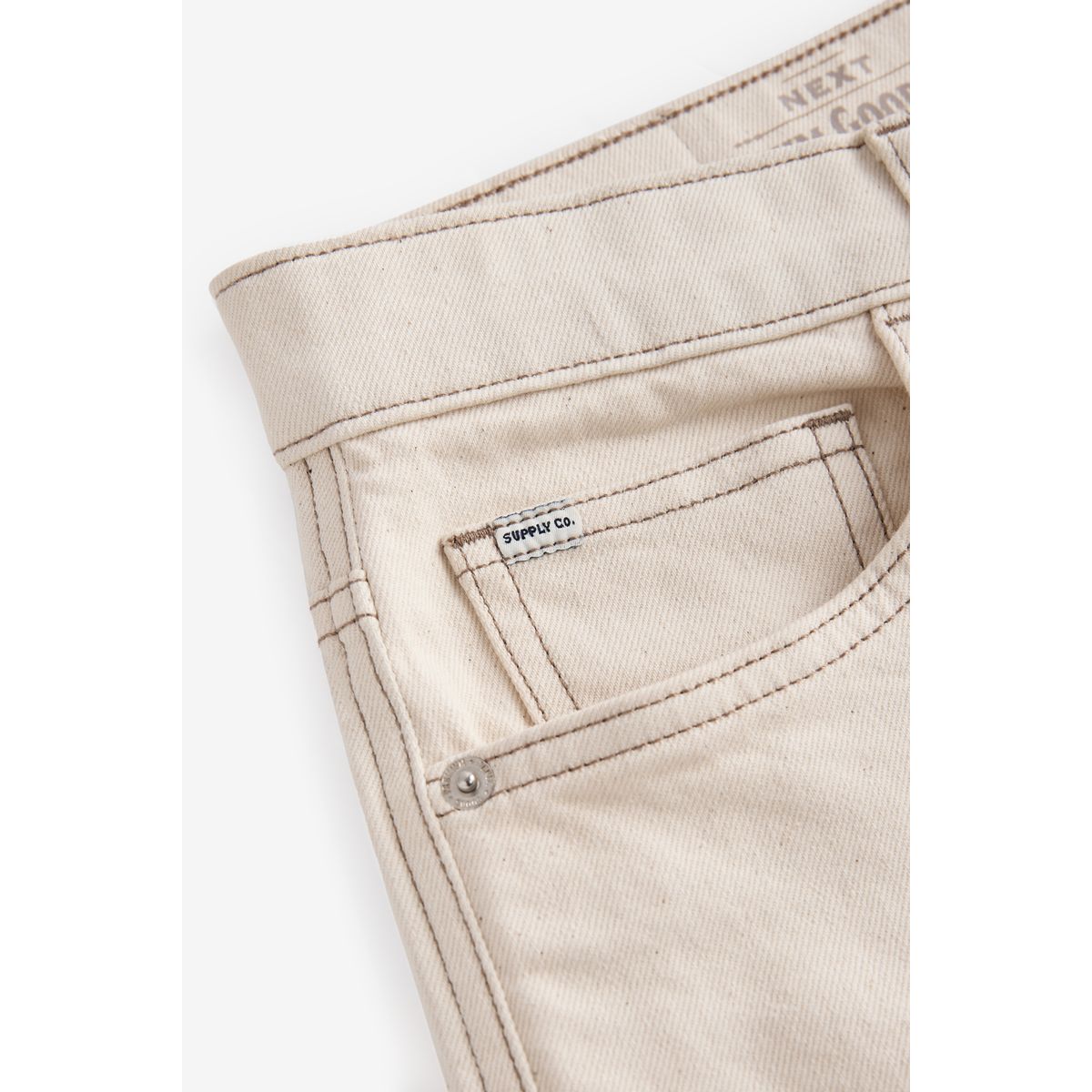 Jean slim délavé vintage blanc écru, NEXT