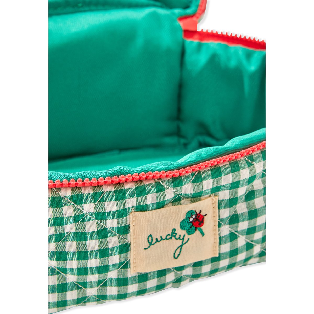 Trousse à motifs avec fermeture éclair TEE vert, ETAM