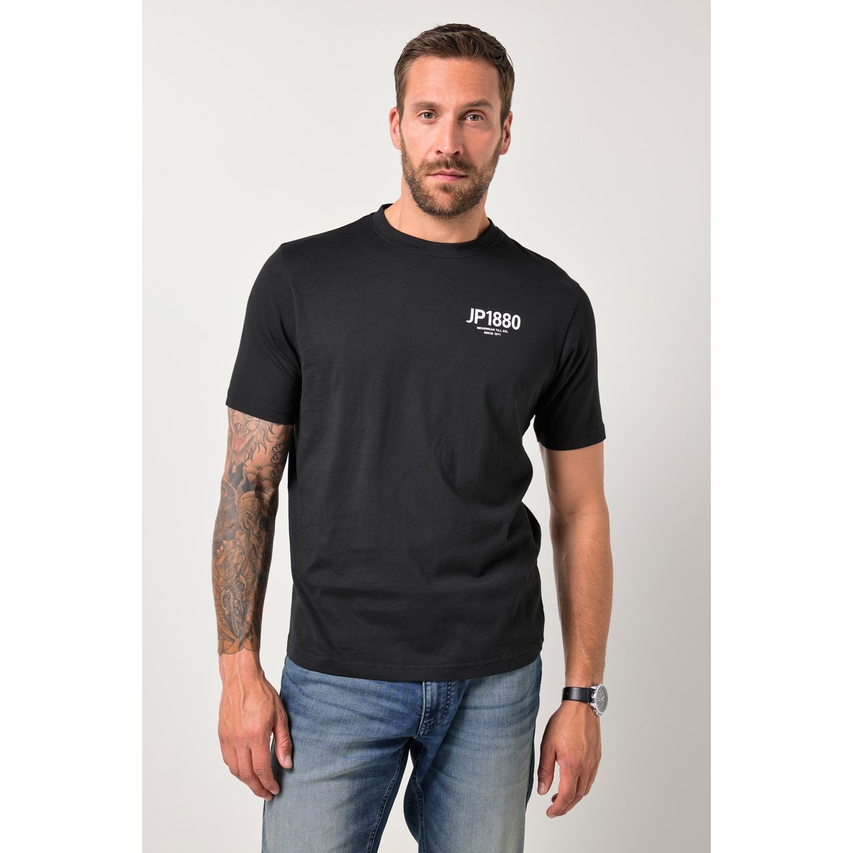 T-shirt, logo imprimé et manches courtes noir, JP1880