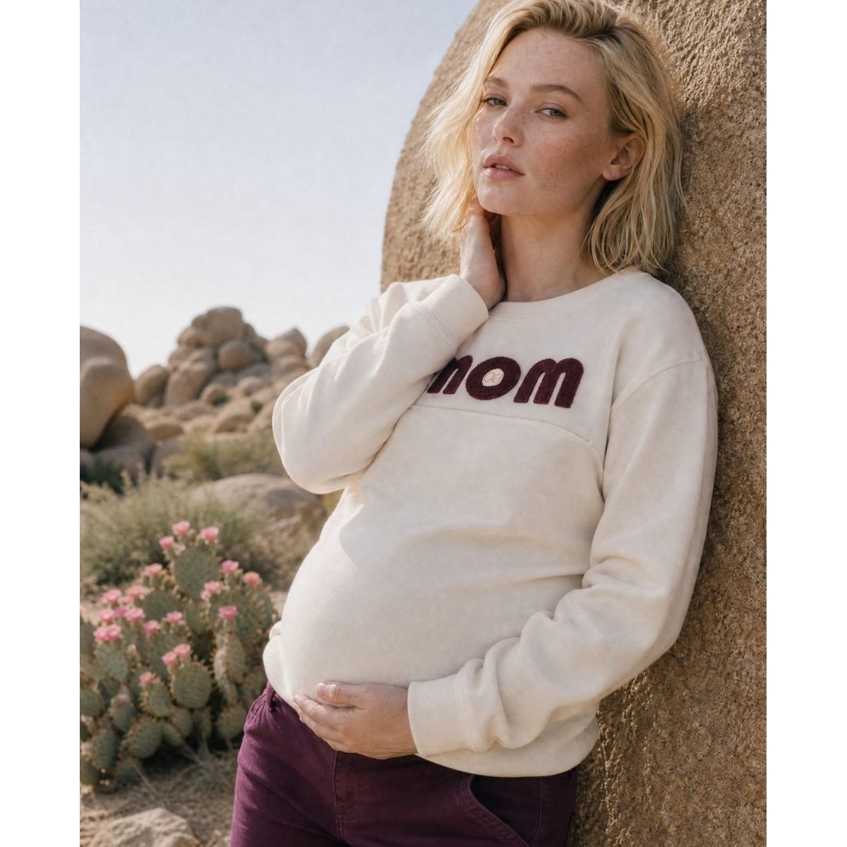 Sweat de grossesse et allaitement Mom ivoire, CACHE COEUR