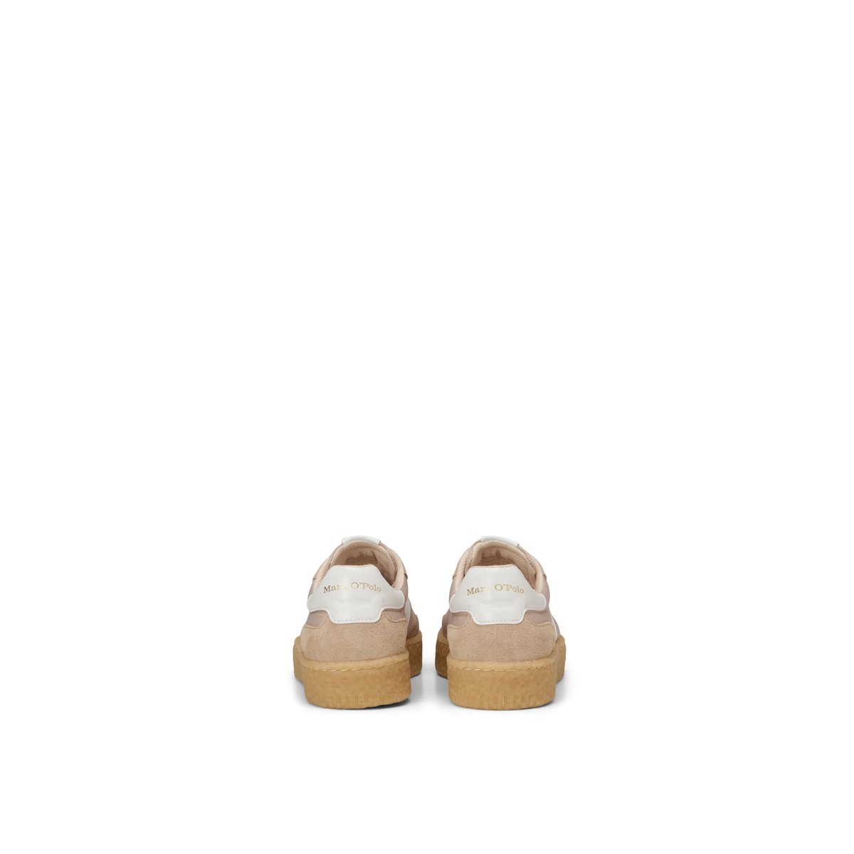 Sneaker Modèle Cortney en cuir velours avec insert en nylon beige, MARC O'POLO