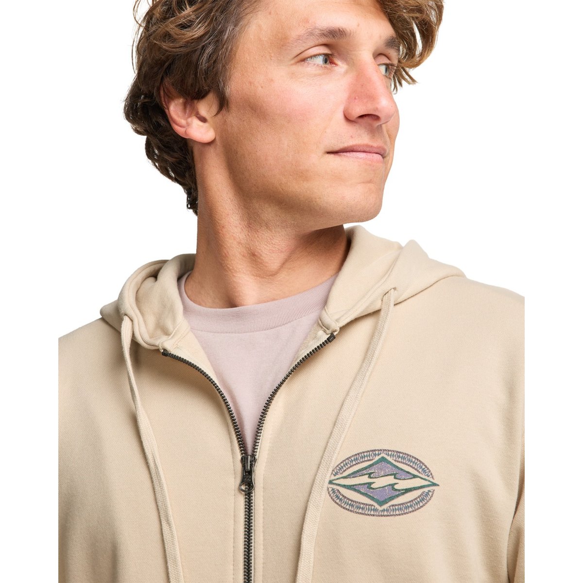 Sweat à capuche zippé FOUNDATION beige chino, BILLABONG