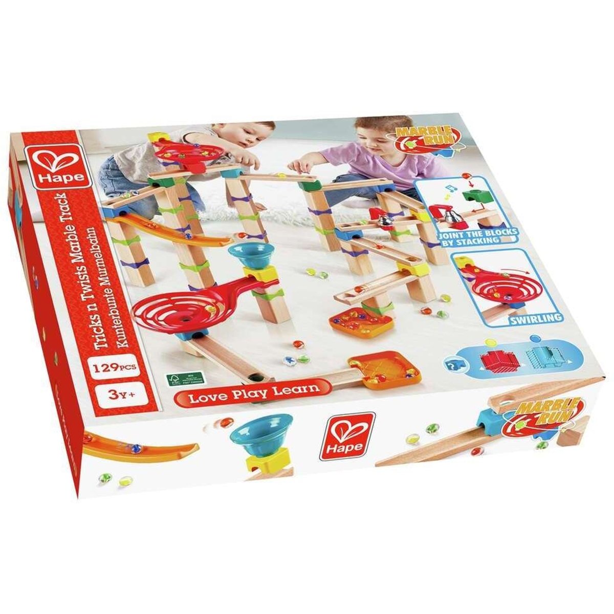 Marble run - Circuit de billes Cascade multicolore, HAPE