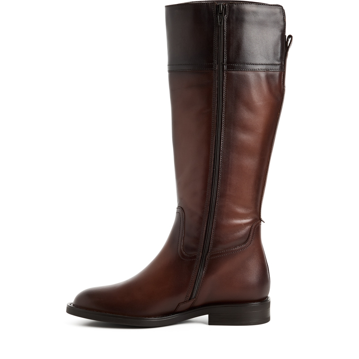 Bottes en cuir marron cognac combiné, TAMARIS