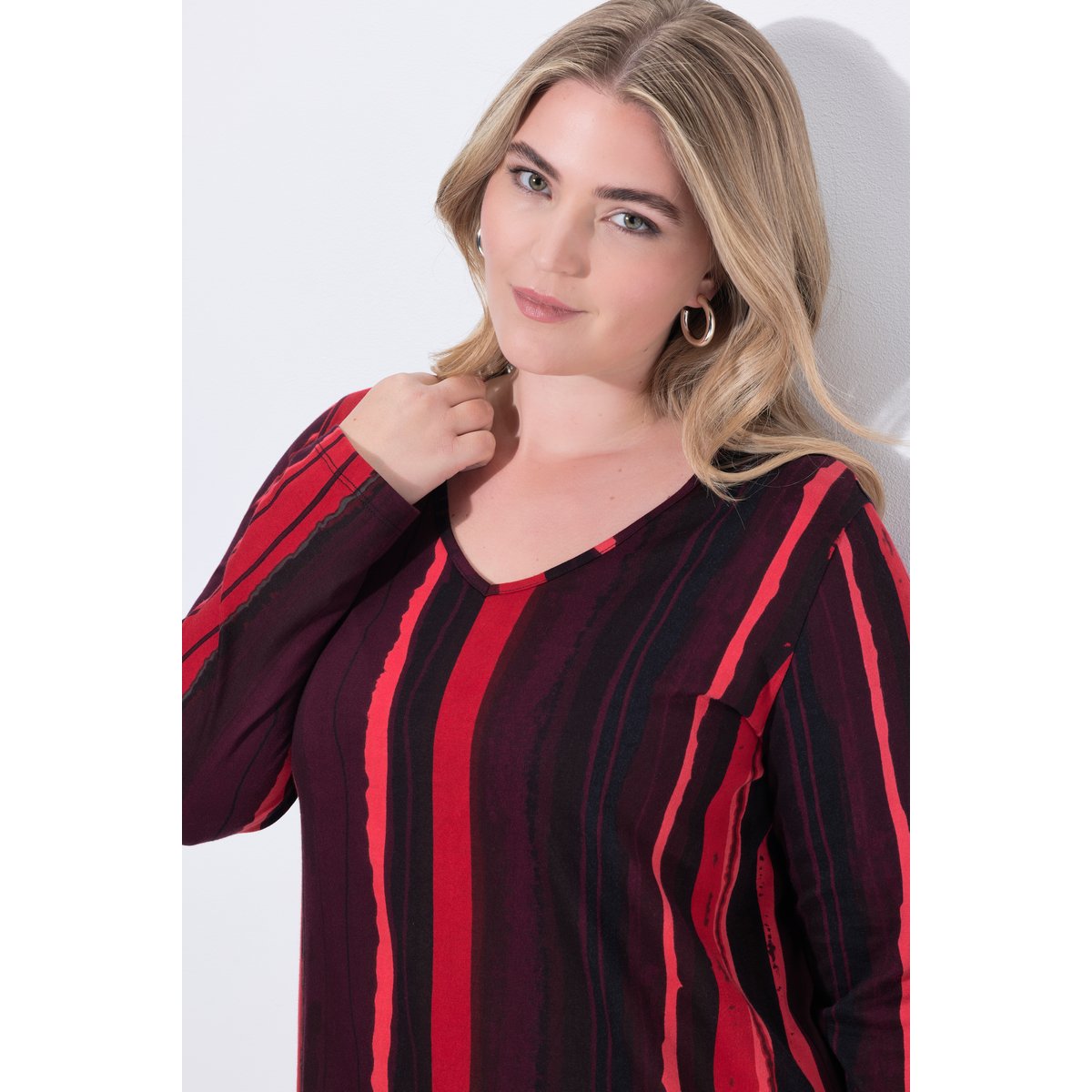 T-shirt long à motif batik rouge rubis, ULLA POPKEN