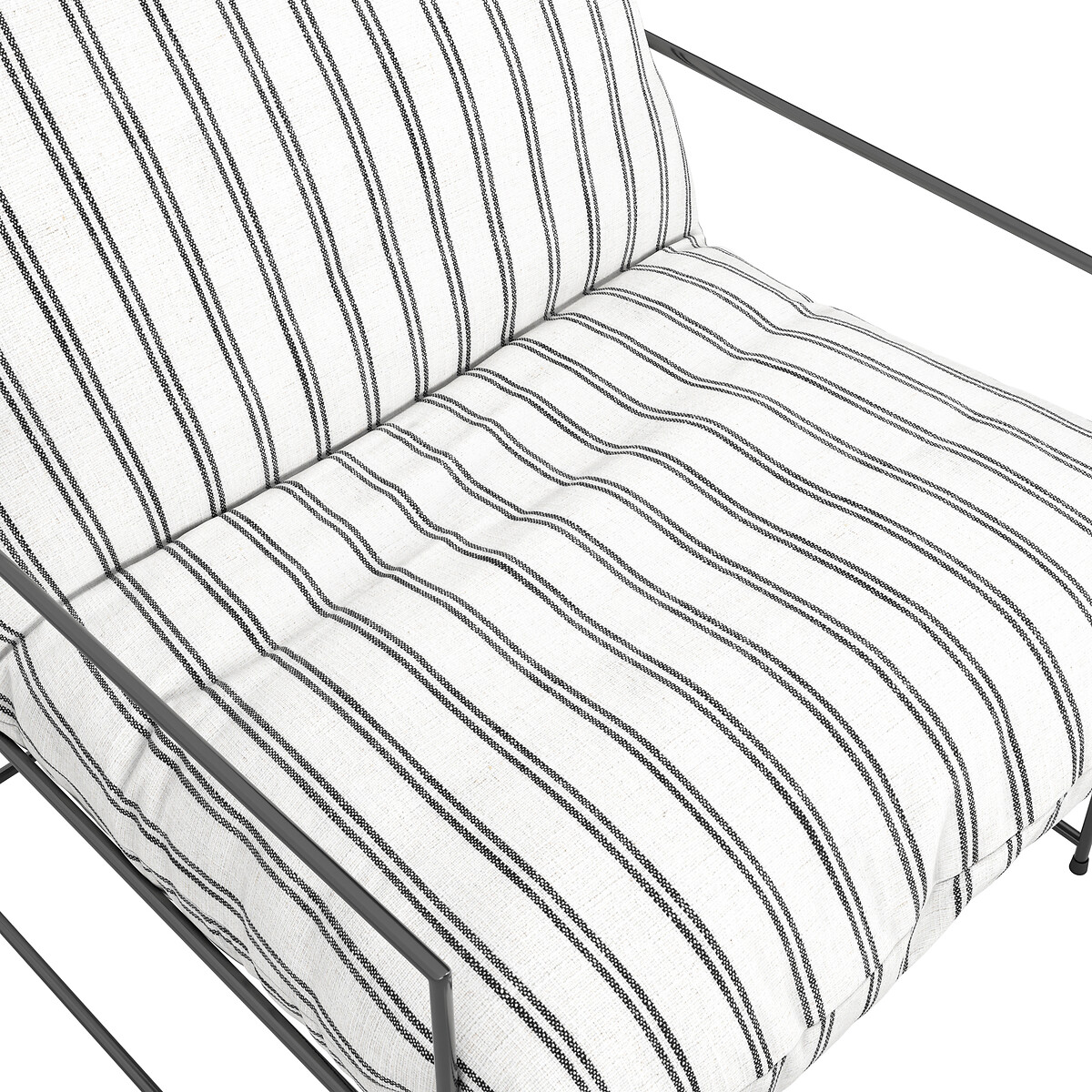 Eli Country Stripe Accent Armchair white/black stripes, ÉDITÉ