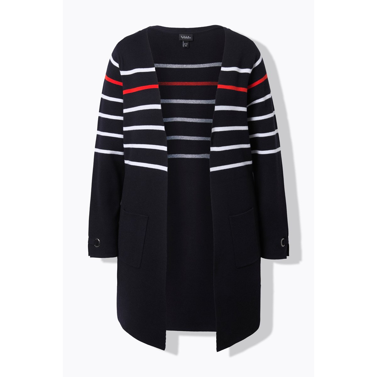 Cardigan rayé long marine, ULLA POPKEN