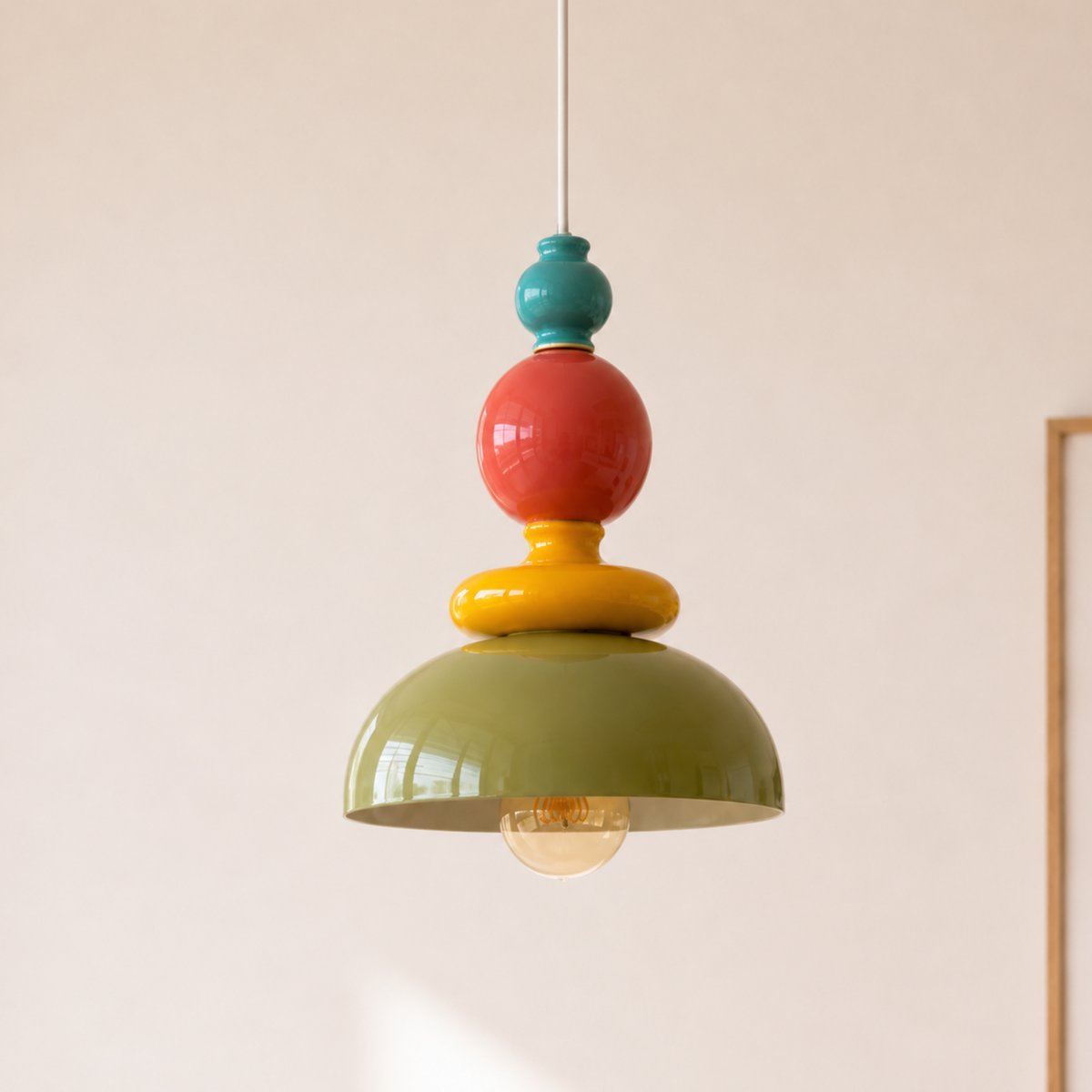Suspension en céramique D23,3 cm - PILI multicolor, MAISON PAVANE