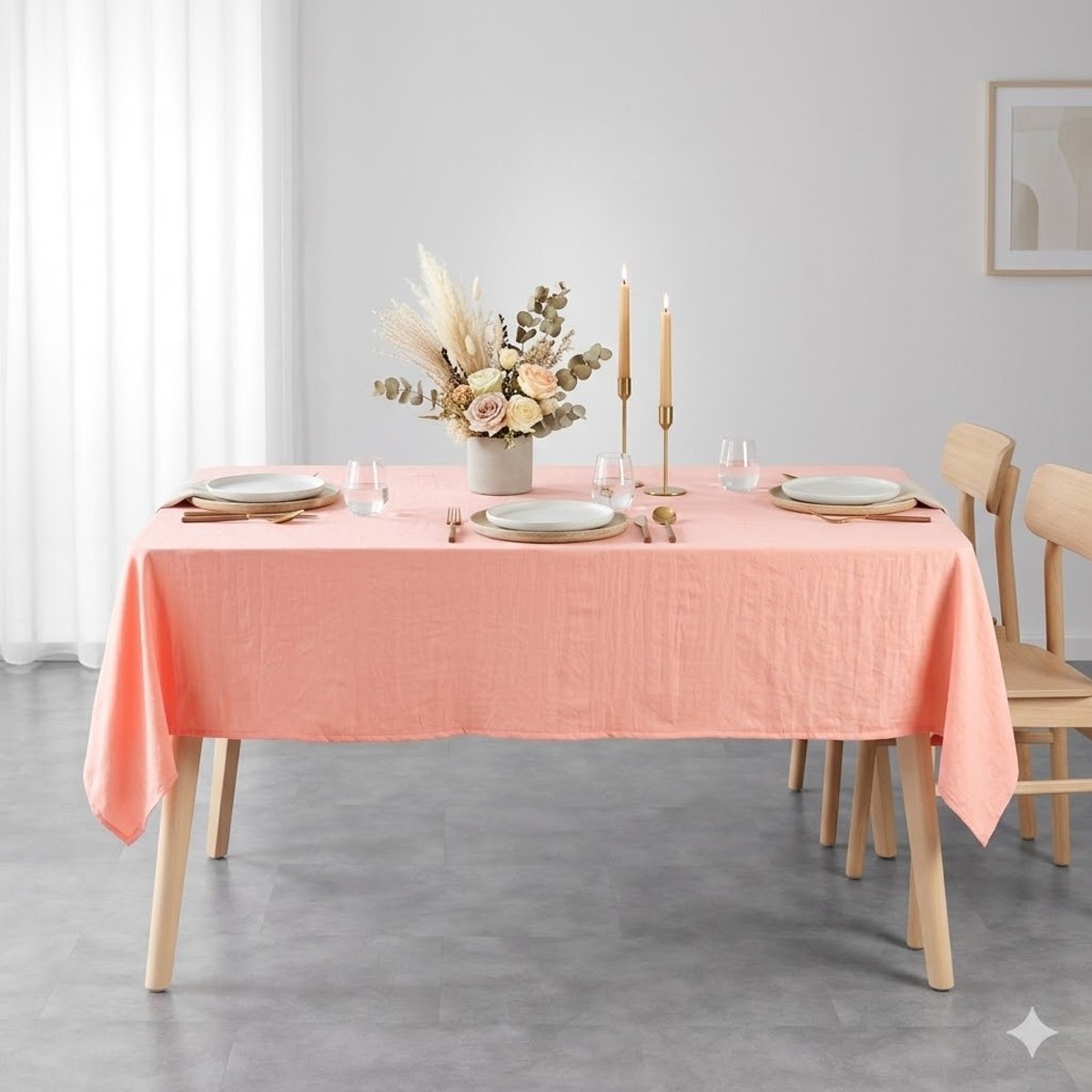 Nappe en microfibre lavee Suzie corail, EDEN