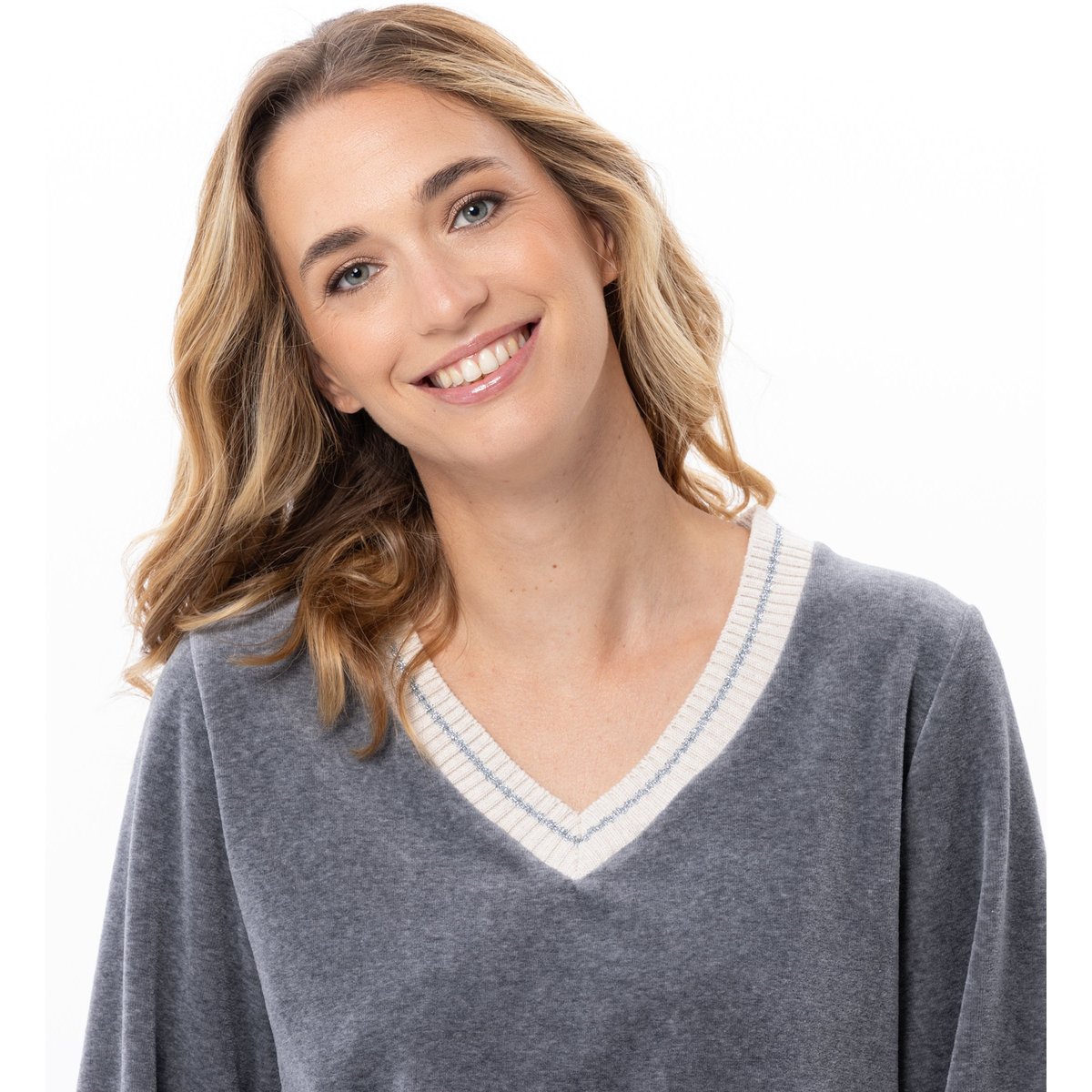 Ensemble homewear en velours COUNTRY 122 gris, LE CHAT