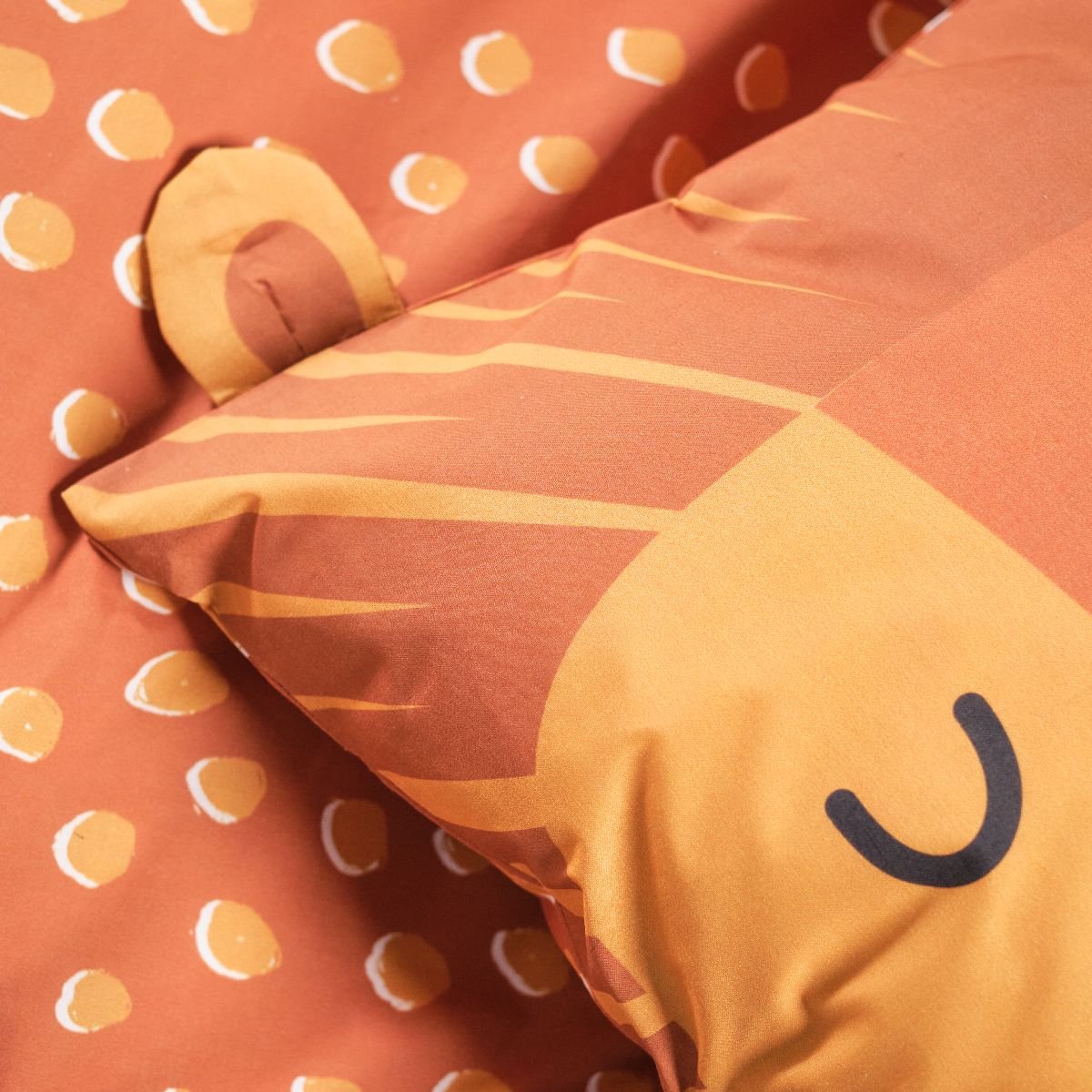 Parure de lit enfant imprimé animalier FUNNY AXEL orange, TODAY