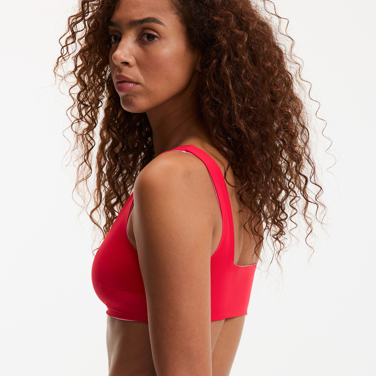 Soutien de biquíni bandeau reversível vermelho, LA REDOUTE COLLECTIONS