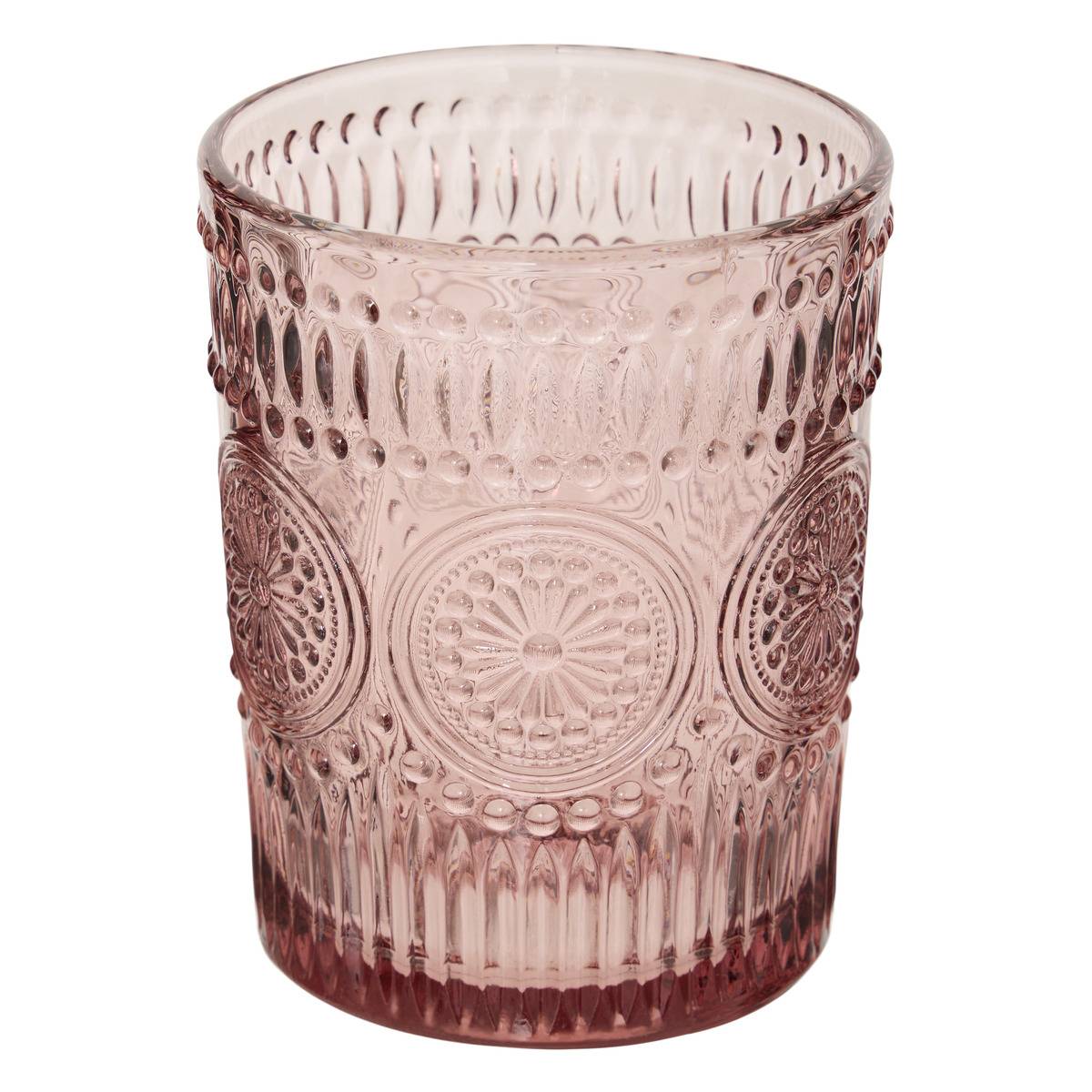 Lot de 6 gobelets en verre INA rose, ATMOSPHERA