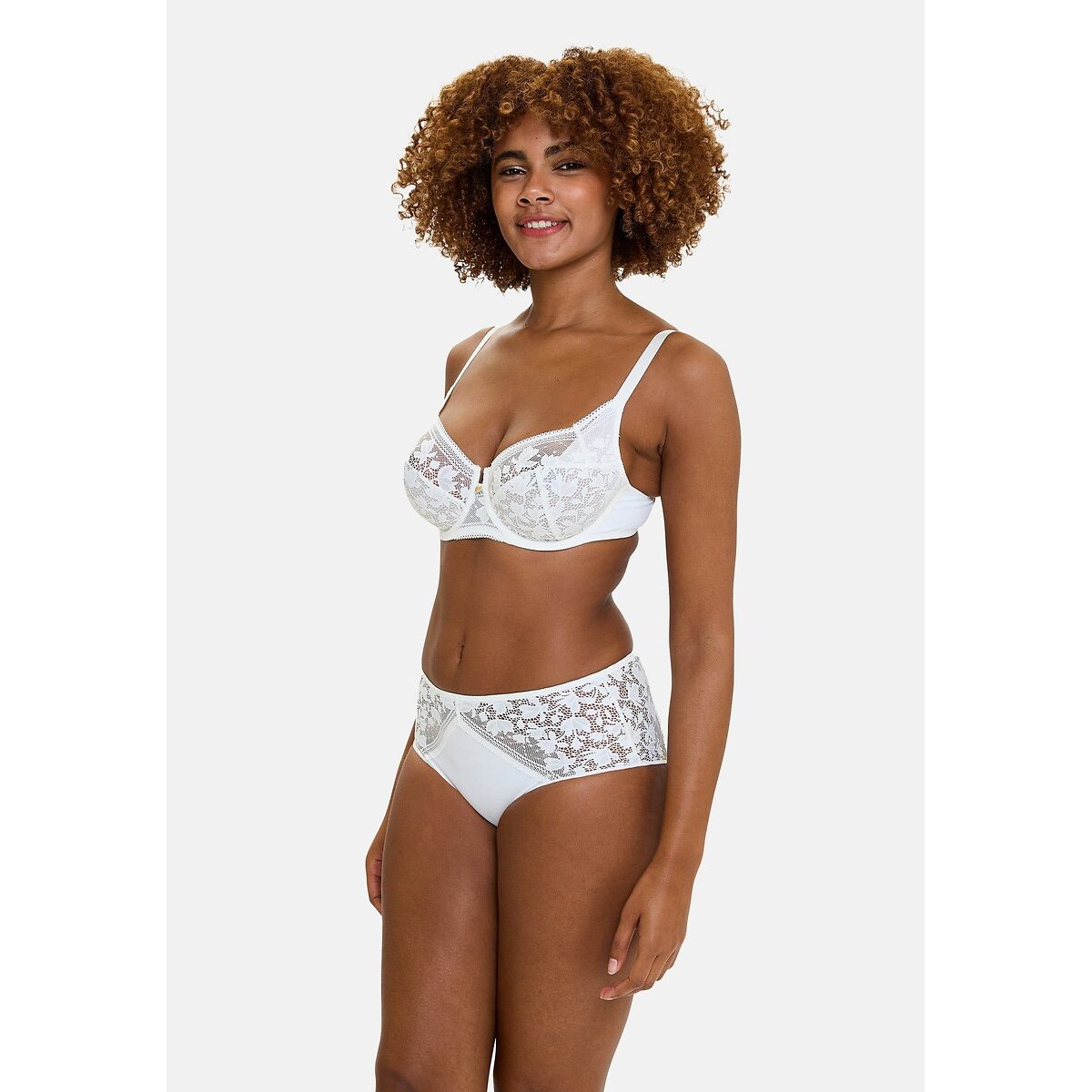 Culotte en dentelle et microfibre Suzie ivoire, SANS COMPLEXE