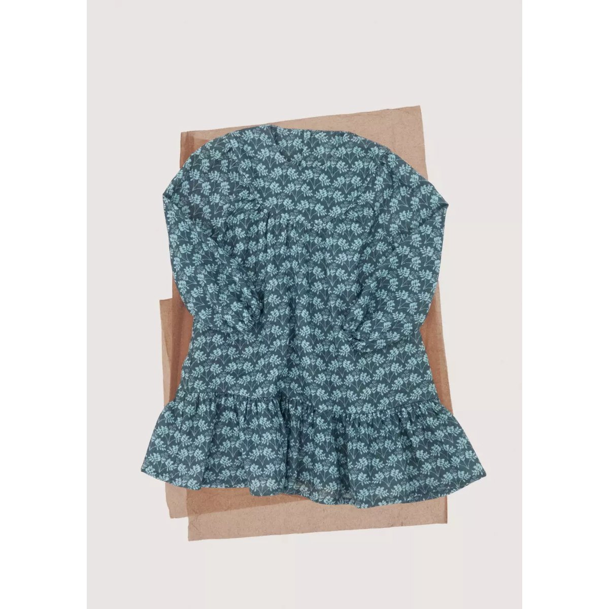Robe coton fleurs émeraude, MANGO BABY