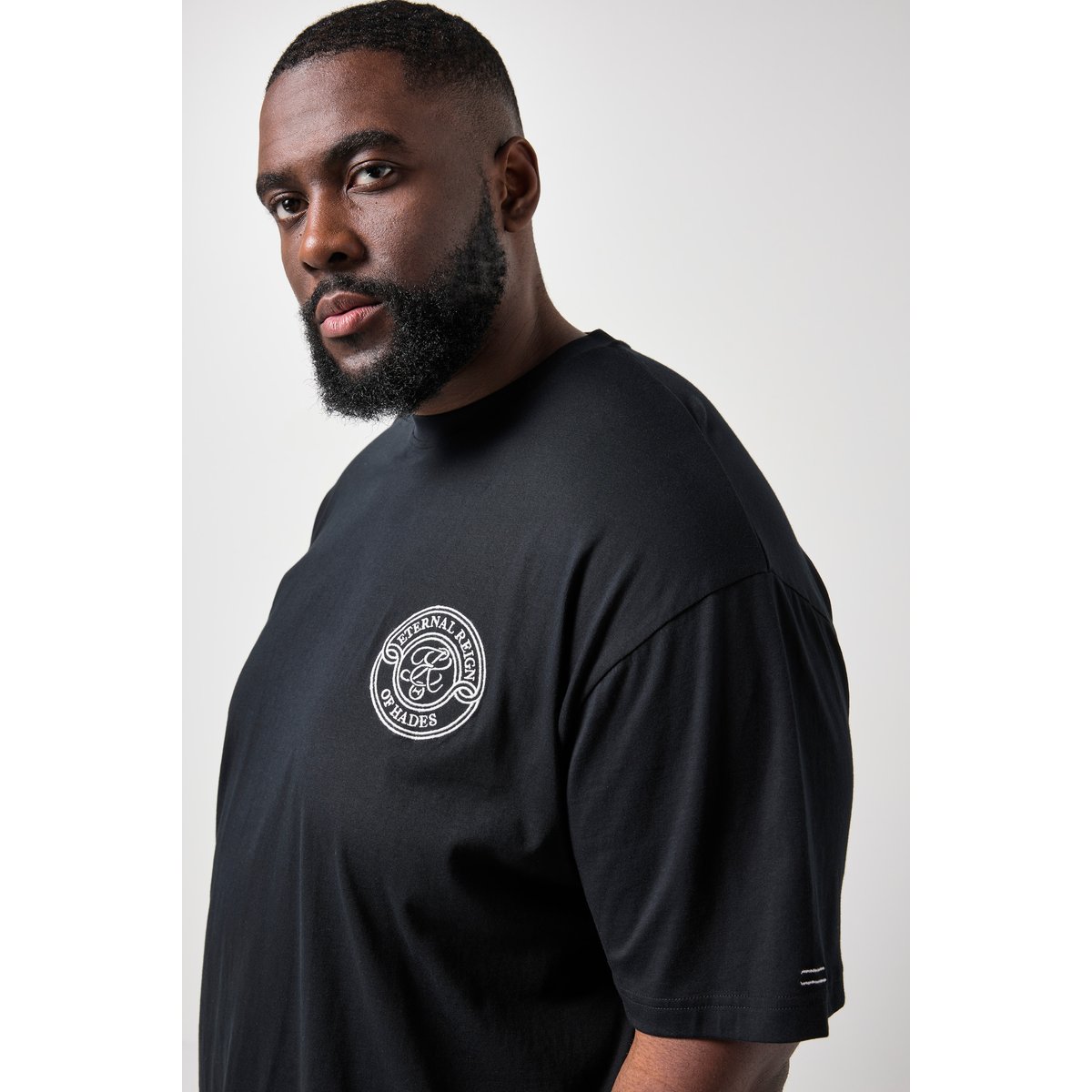 T-shirt oversize noir, STHUGE