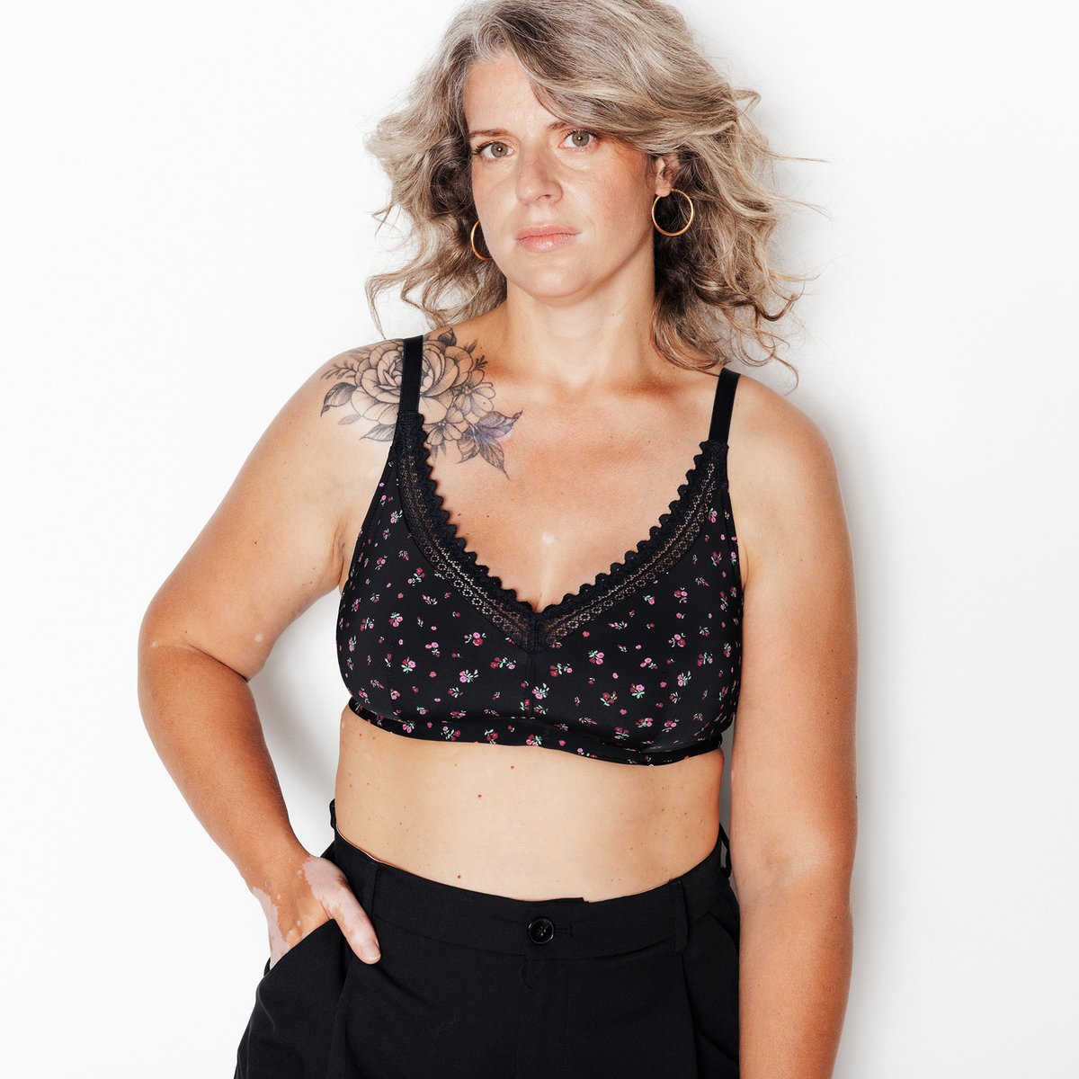 Soutien-gorge post-opératoire DOUCE multico noir, ROUGEGORGE LINGERIE