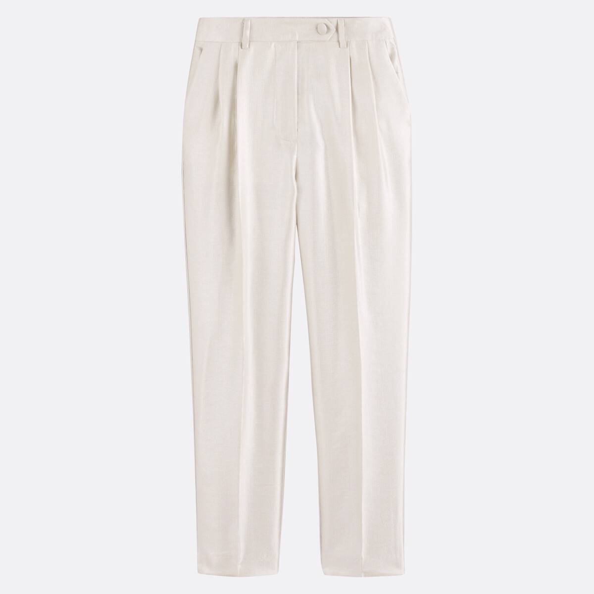 Satin Pleated Trousers with Wide Leg champagne, LA REDOUTE COLLECTIONS