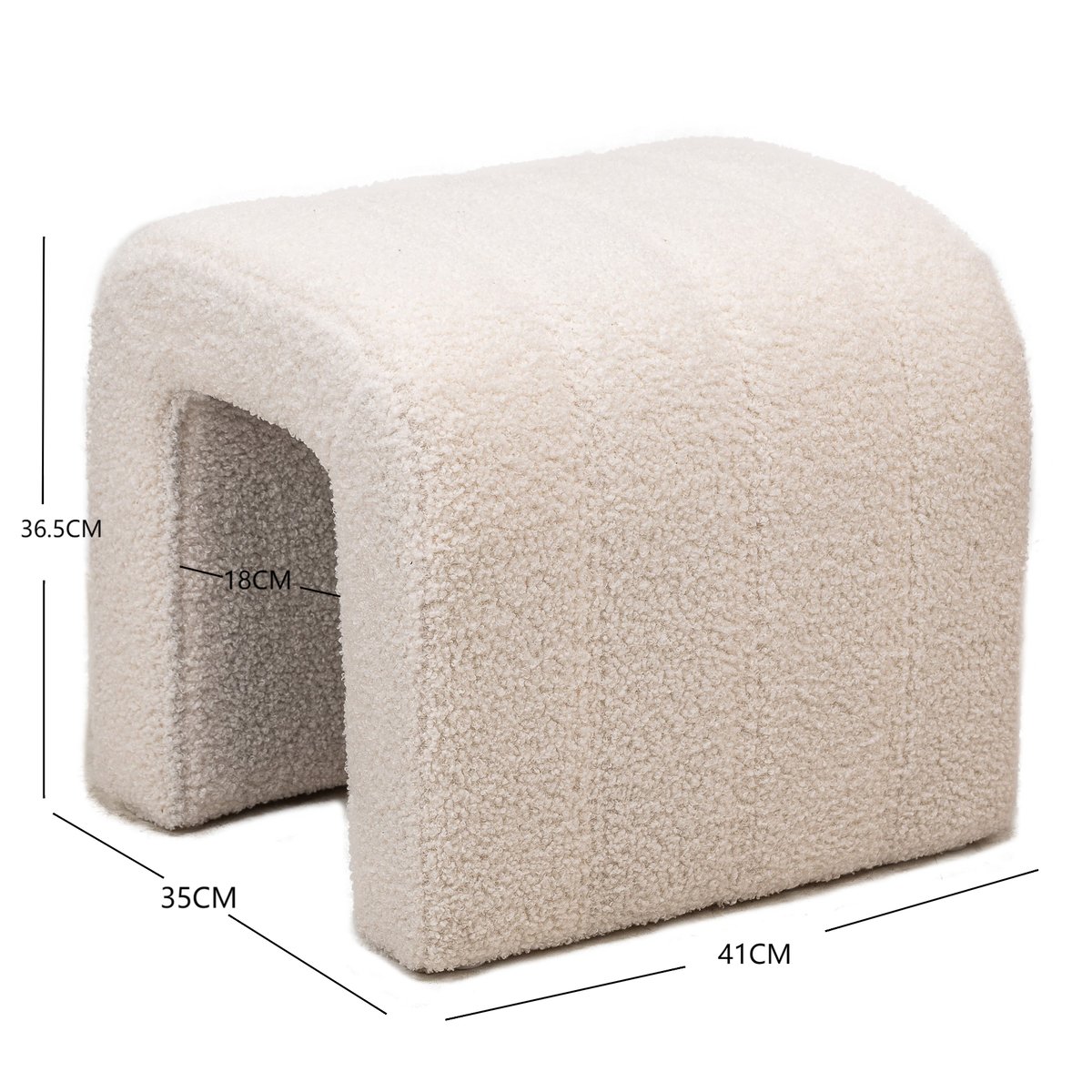 Pouf en bouclette , CEBU blanc cassé, NORDLYS