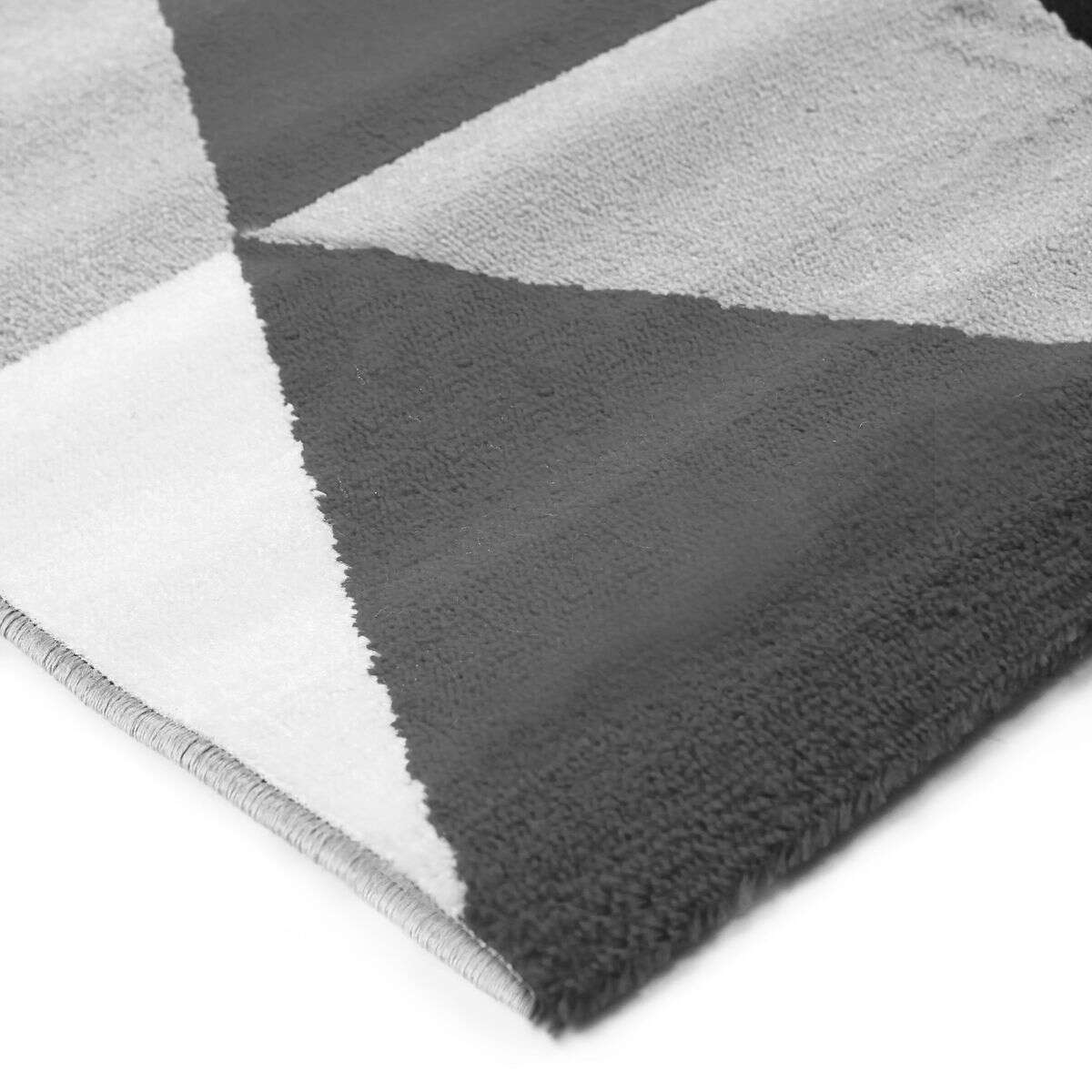 Tapis salon toucher laineux motif triangles GEO SCANDI rouge, THE DECO FACTORY