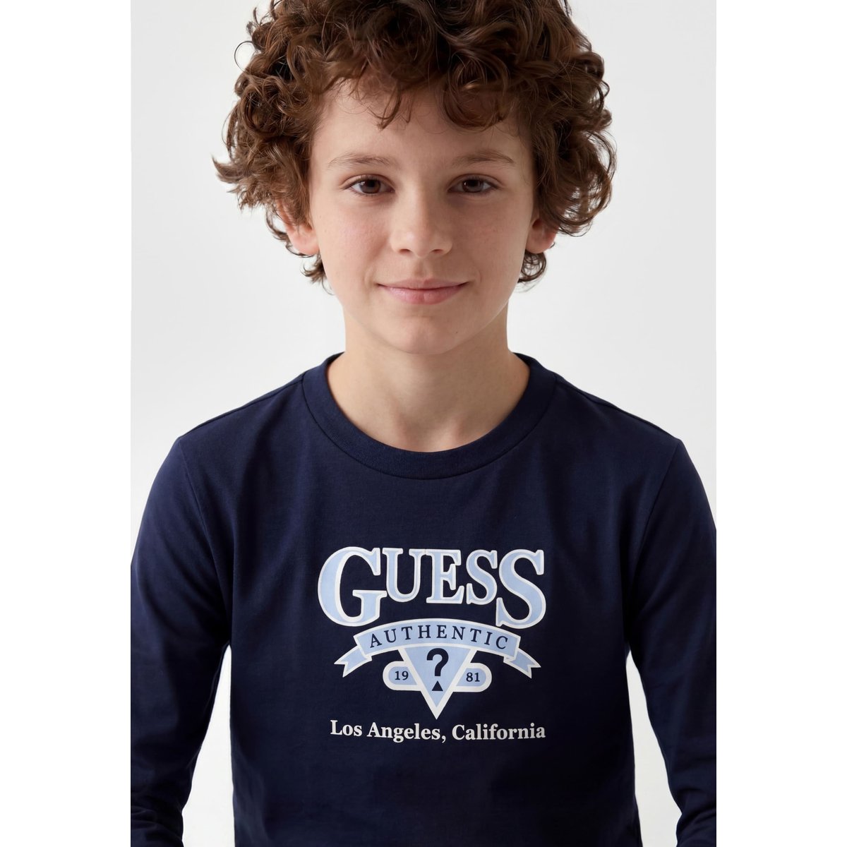 T-Shirt Avec Logo Brodé bleu foncé, GUESS KIDS