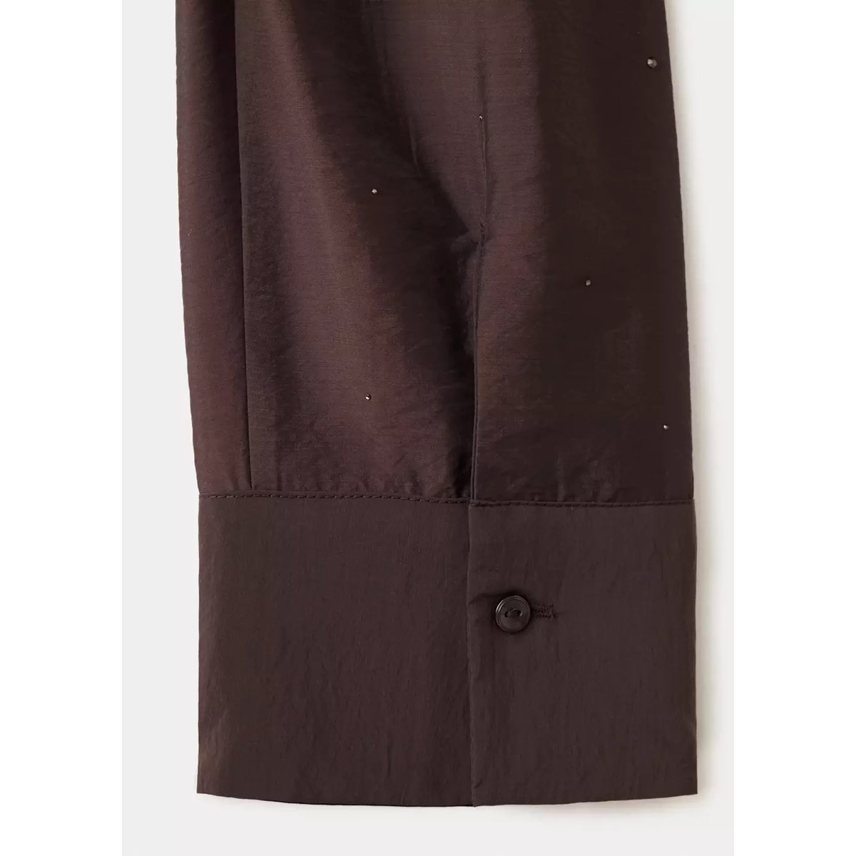Chemise satinée détail strass marron, MANGO
