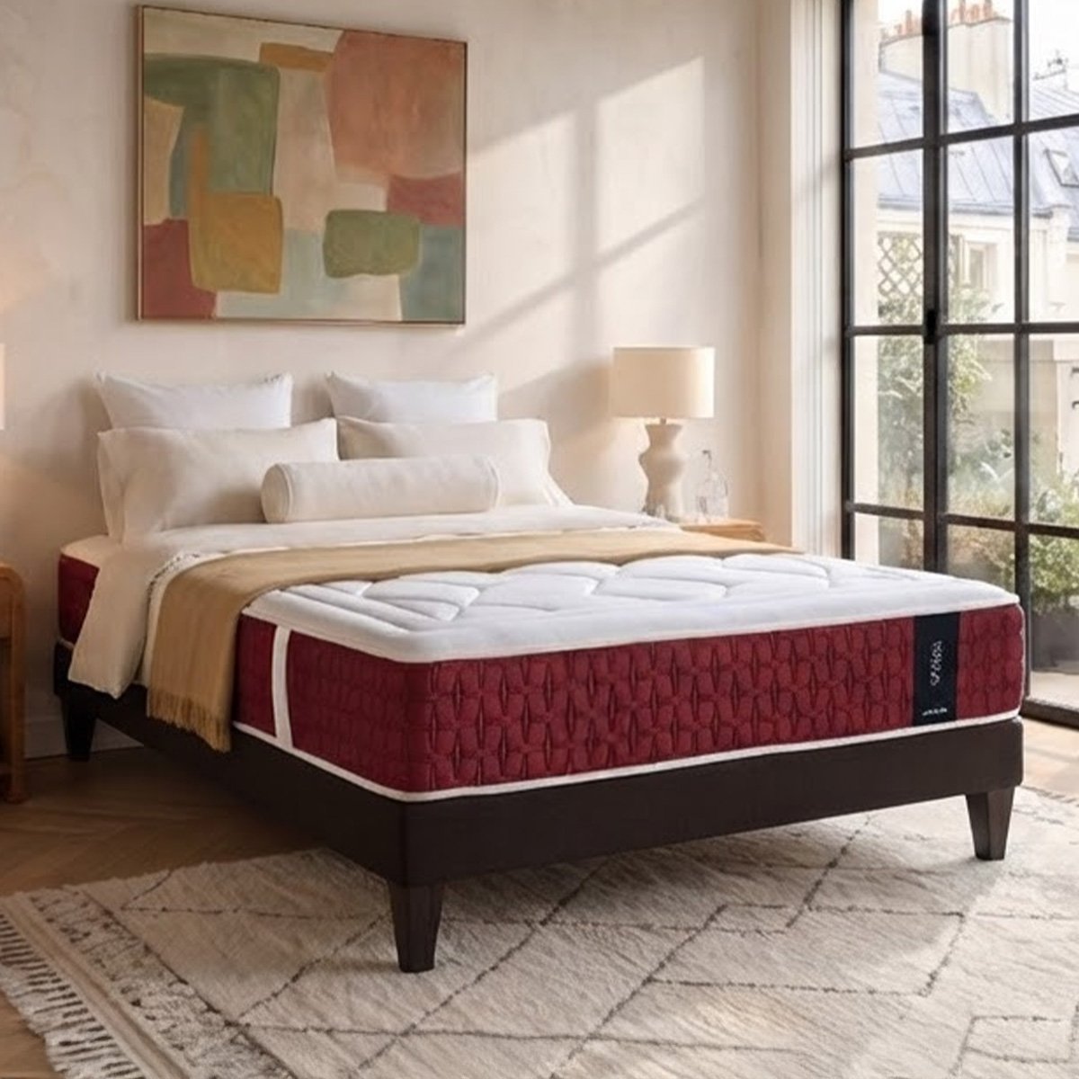 Matelas Ressorts ensachés PASSION - 30 cm d'épaisseur - Accueil moelleux, soutien ferme blanc, MAISON AUBERTIN