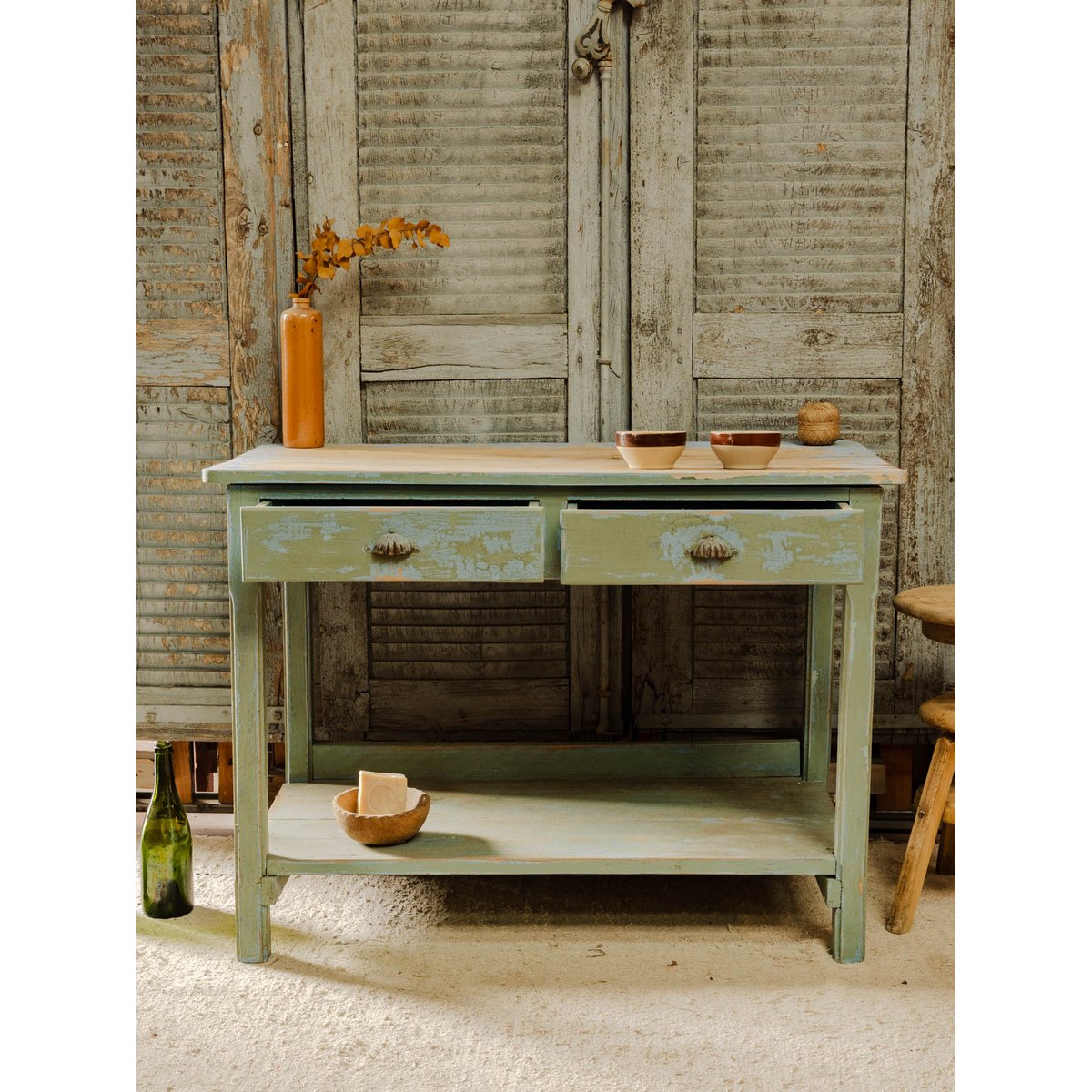 Buffet ouvert en bois Gilbert N°1790 - Bon état bleu, DEBONGOUT