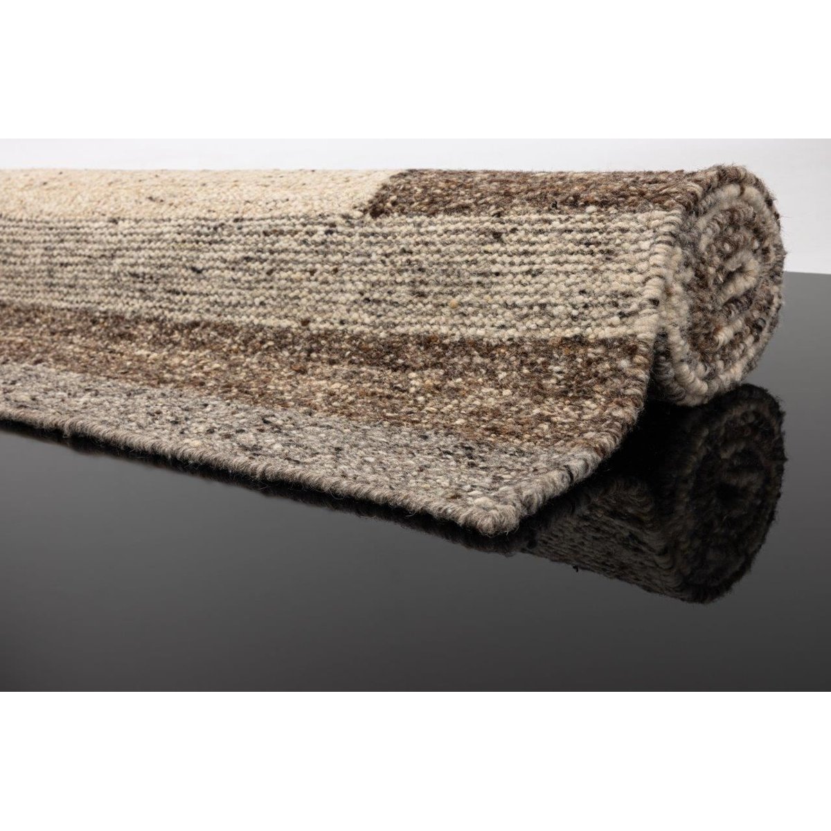 Tapis de salon en laine tissé main - EHRWALD beige multi, THEKO