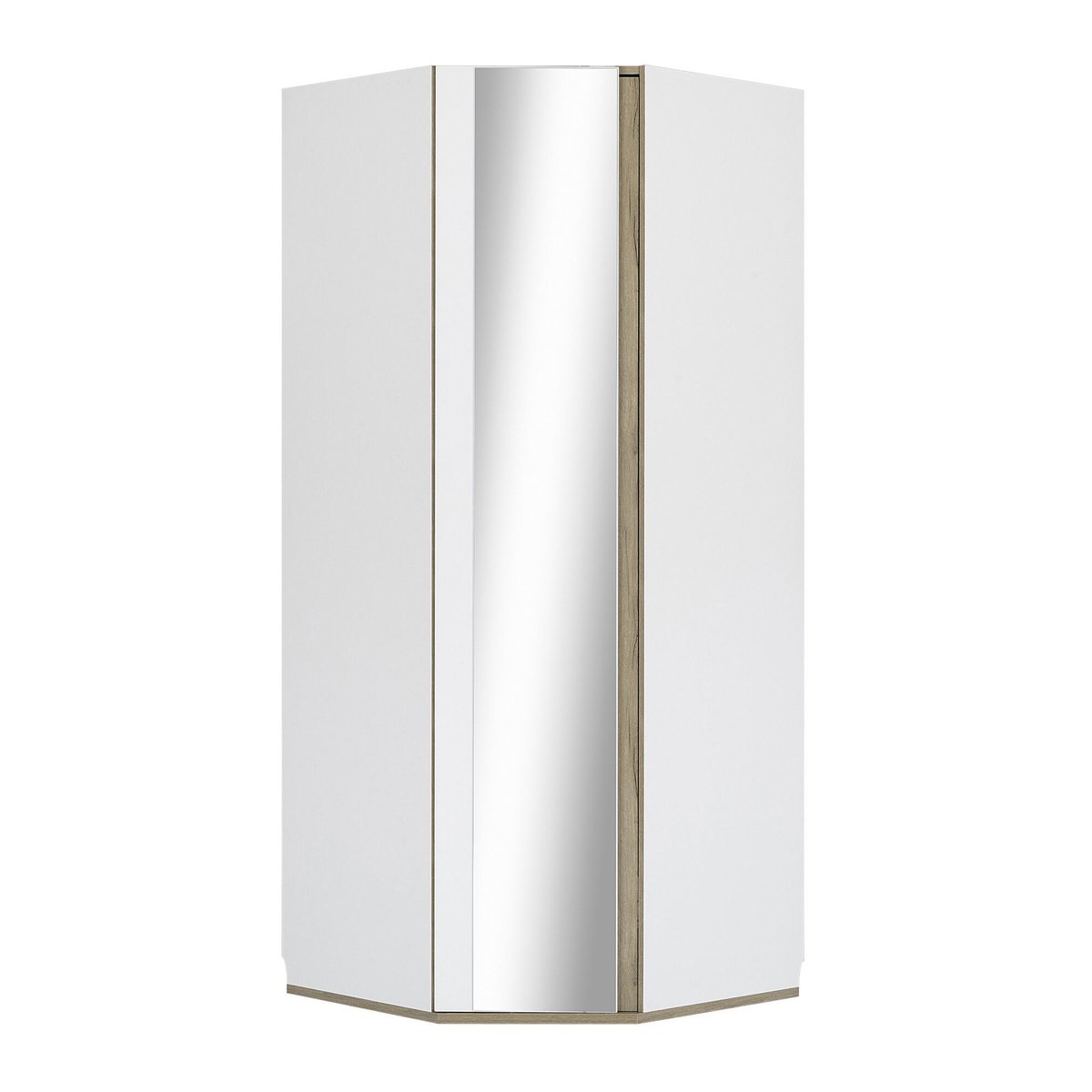 Dressing d'angle avec porte miroir et rangements blanc, GAMI