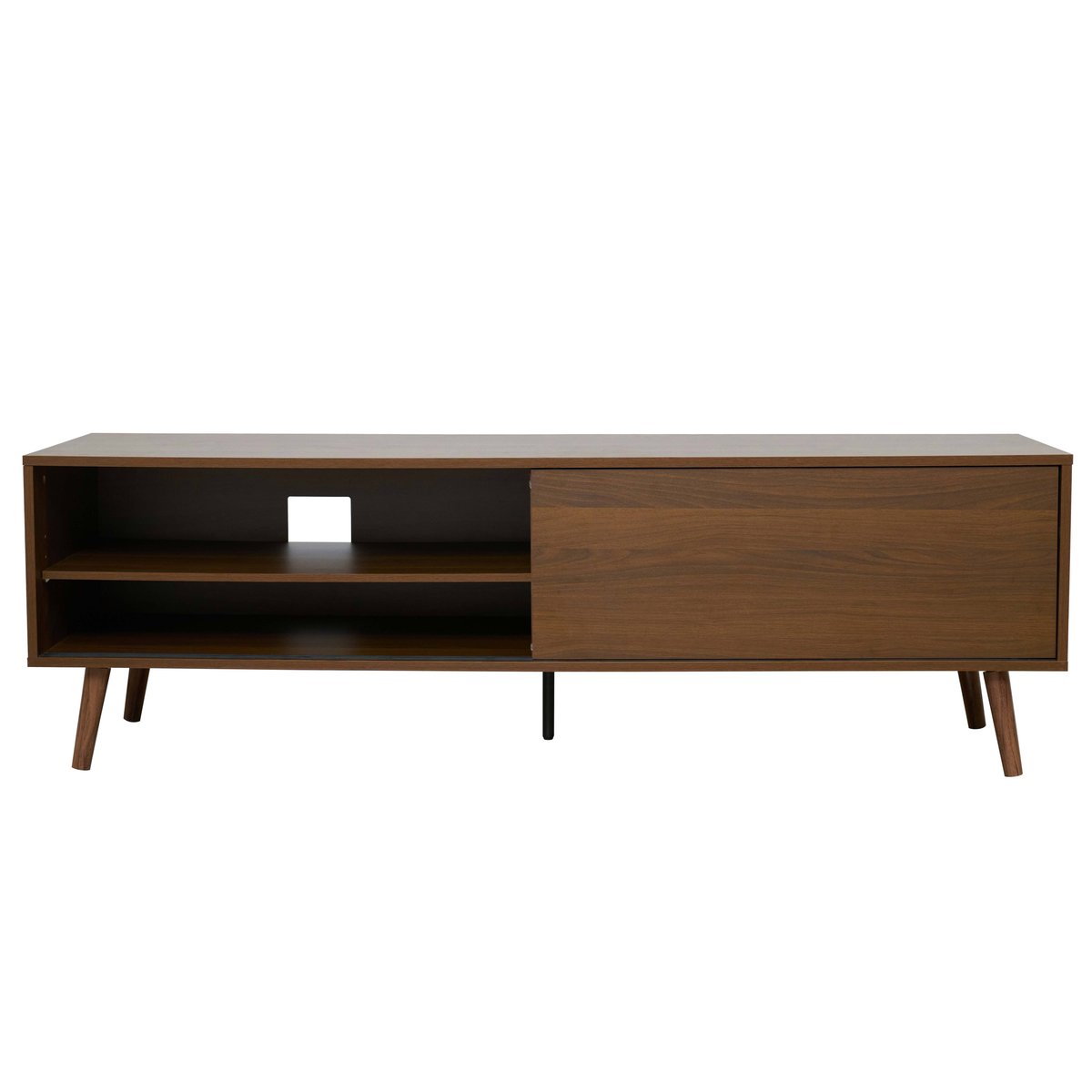 Meuble TV en mélaminé 160 cm, JENA marron, OVIALA