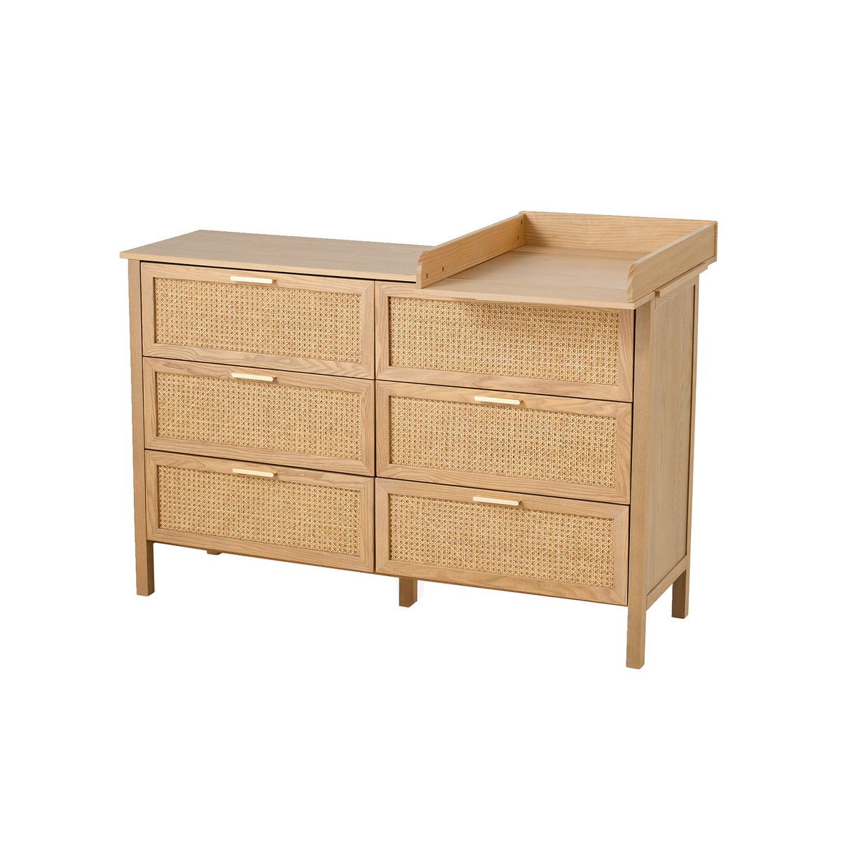 Commode double cannage avec 6 tiroirs, profondeur 42cm bois, VERTBAUDET