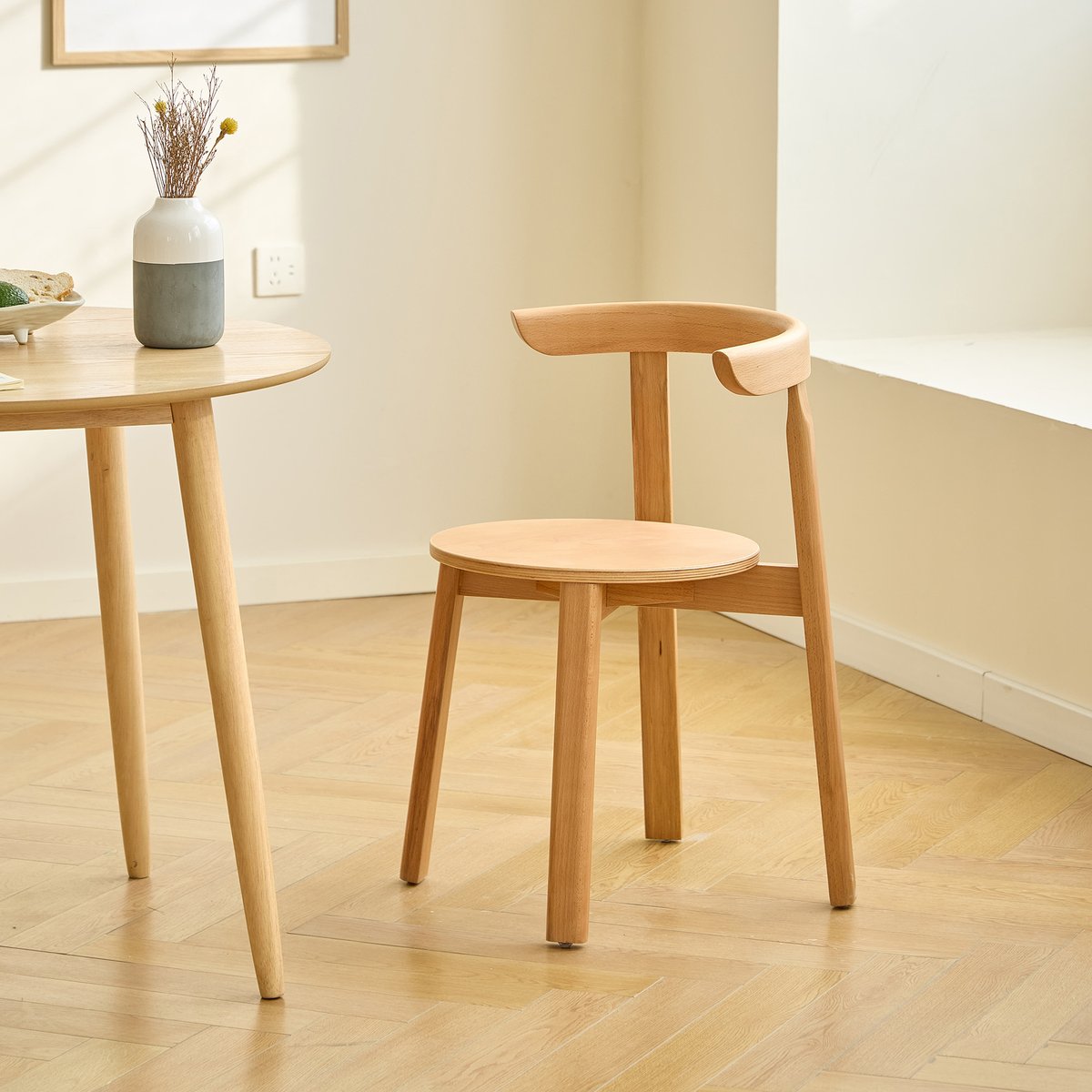 Lot de 2 chaises, bois massif, SYOTE bois naturel, NORDLYS