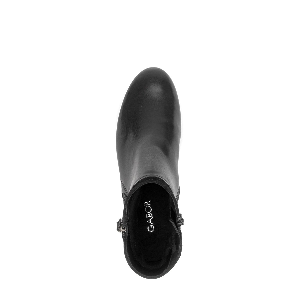 Bottines en cuir lisse à talon décroché noir, GABOR