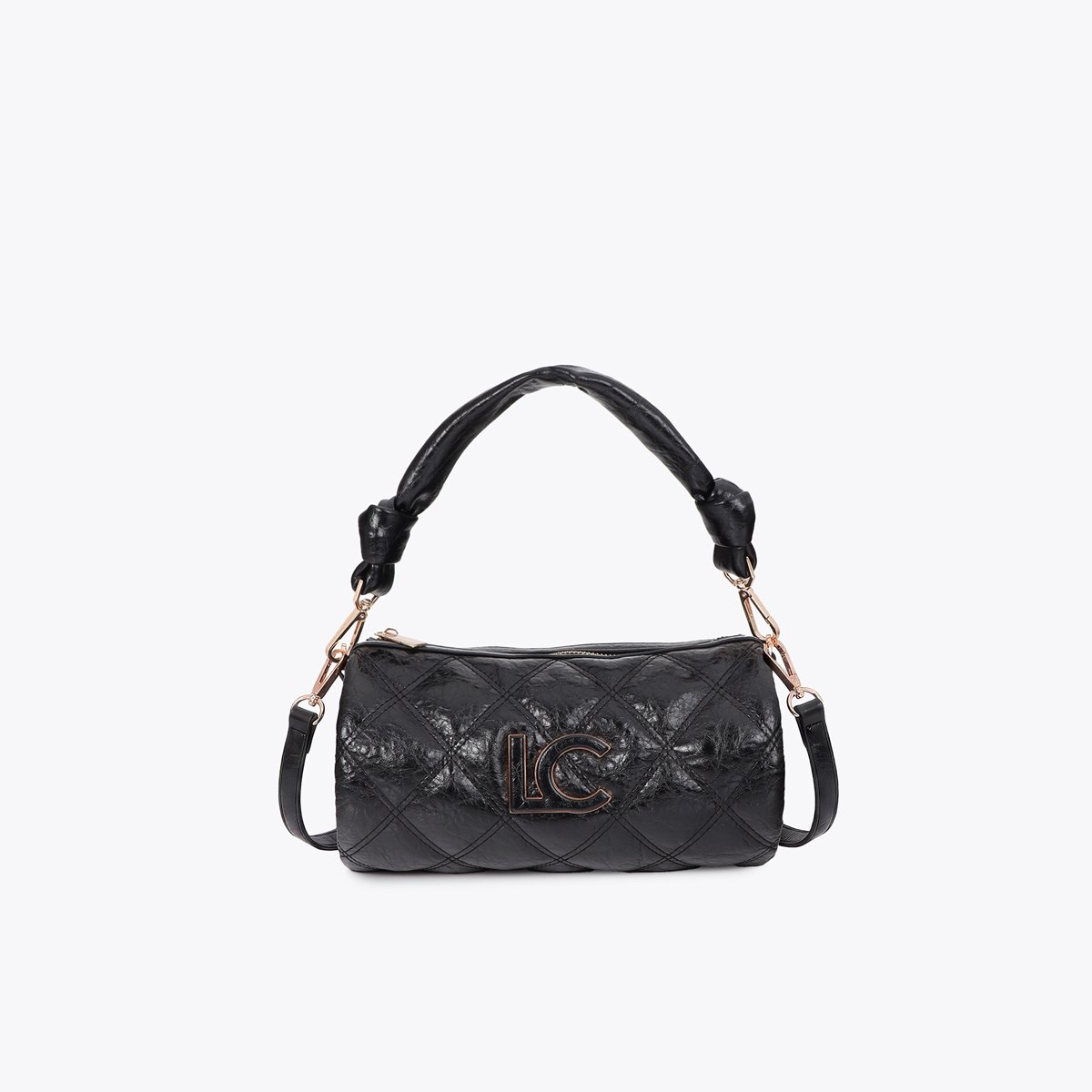 Sac à bandoulière matelassé à noeuds décoratifs noir, LOLA CASADEMUNT