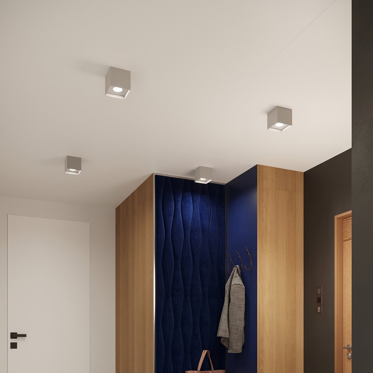 Plafonnier Aluminium Gris GU10 1 Hati gris, EDEN