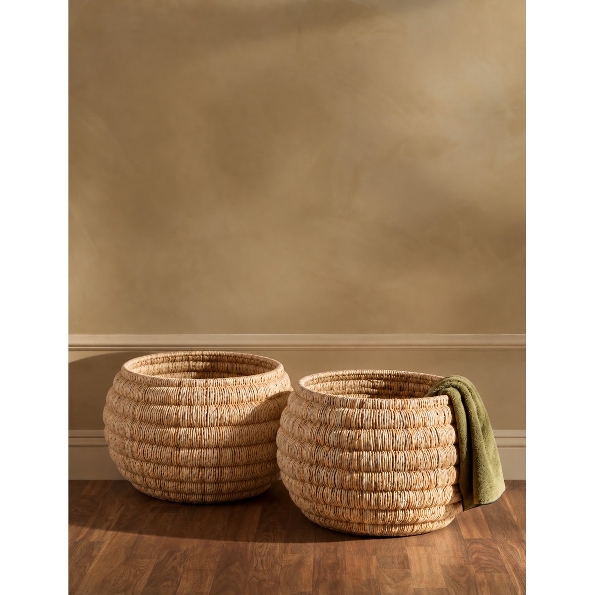 Panier en feuille de bananier TATUM beige, BAZAR BIZAR