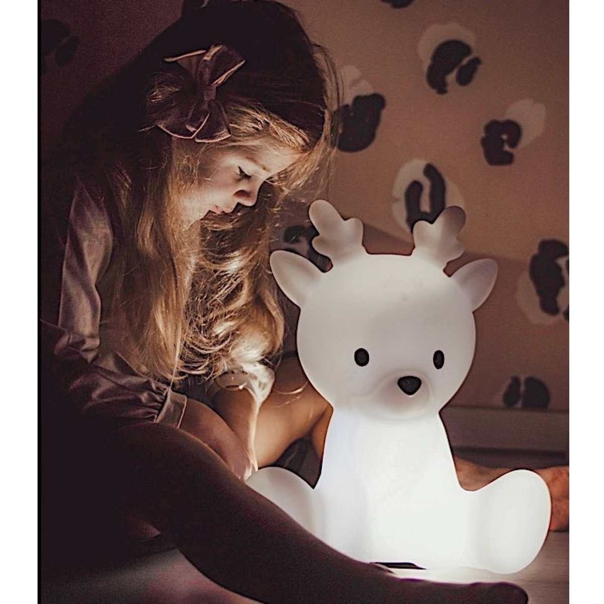 Veilleuse tactile faon Fabian 32 cm blanc, FLOW