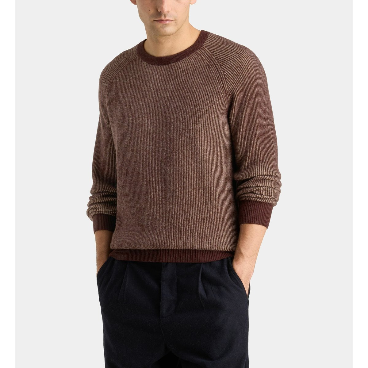Pull   nachribco maille cachemire marron et multicolore, GALERIES LAFAYETTE