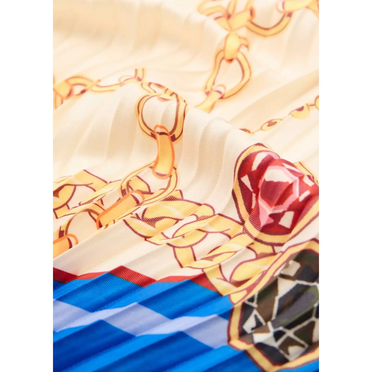 Foulard plissé imprimé écru, MANGO